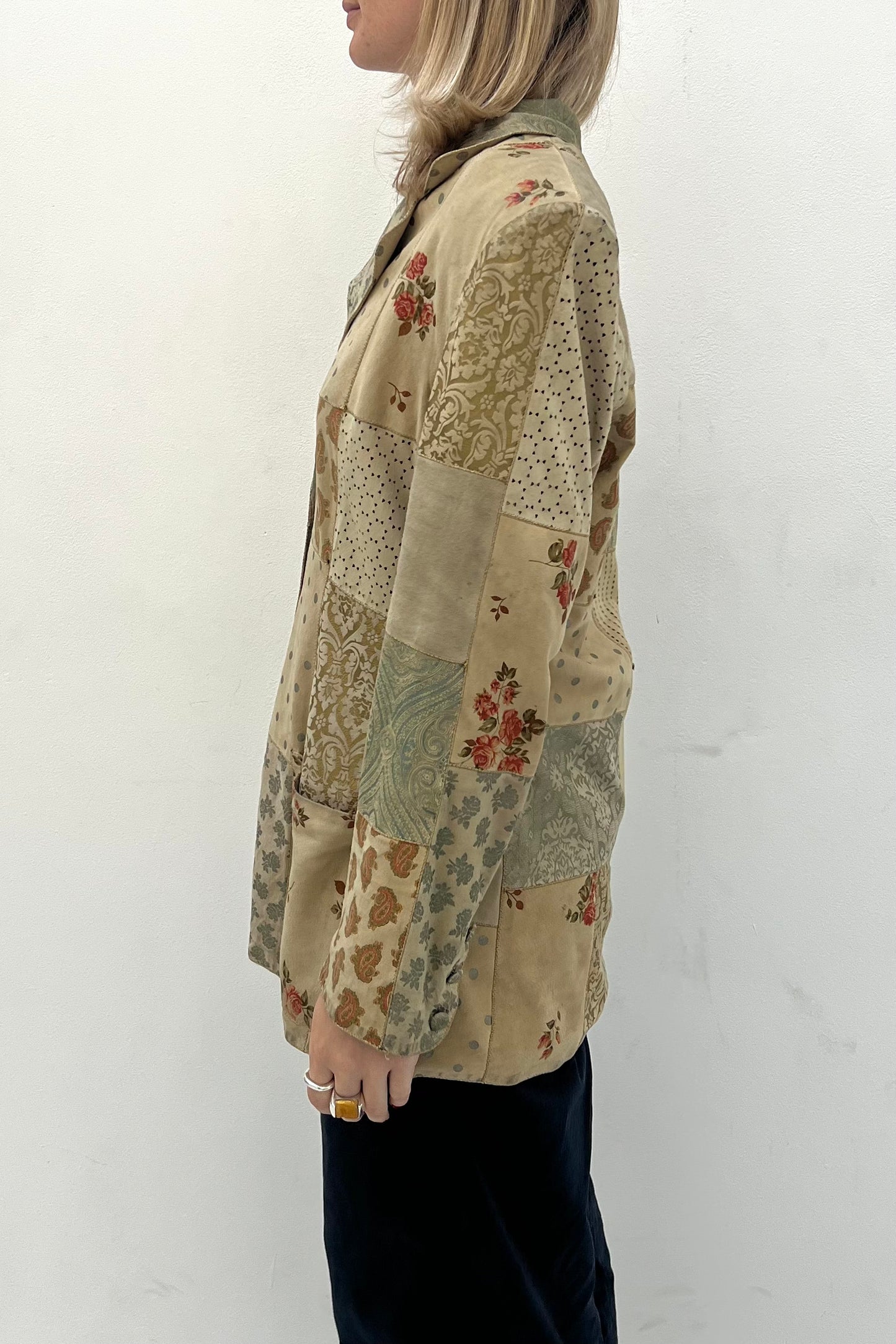 Vintage Suede Patchwork Blazer