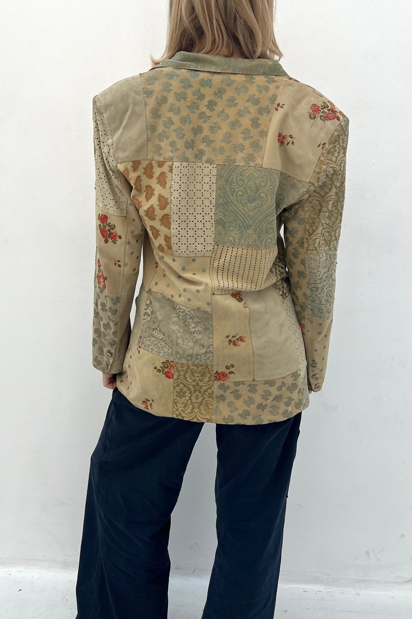 Vintage Suede Patchwork Blazer