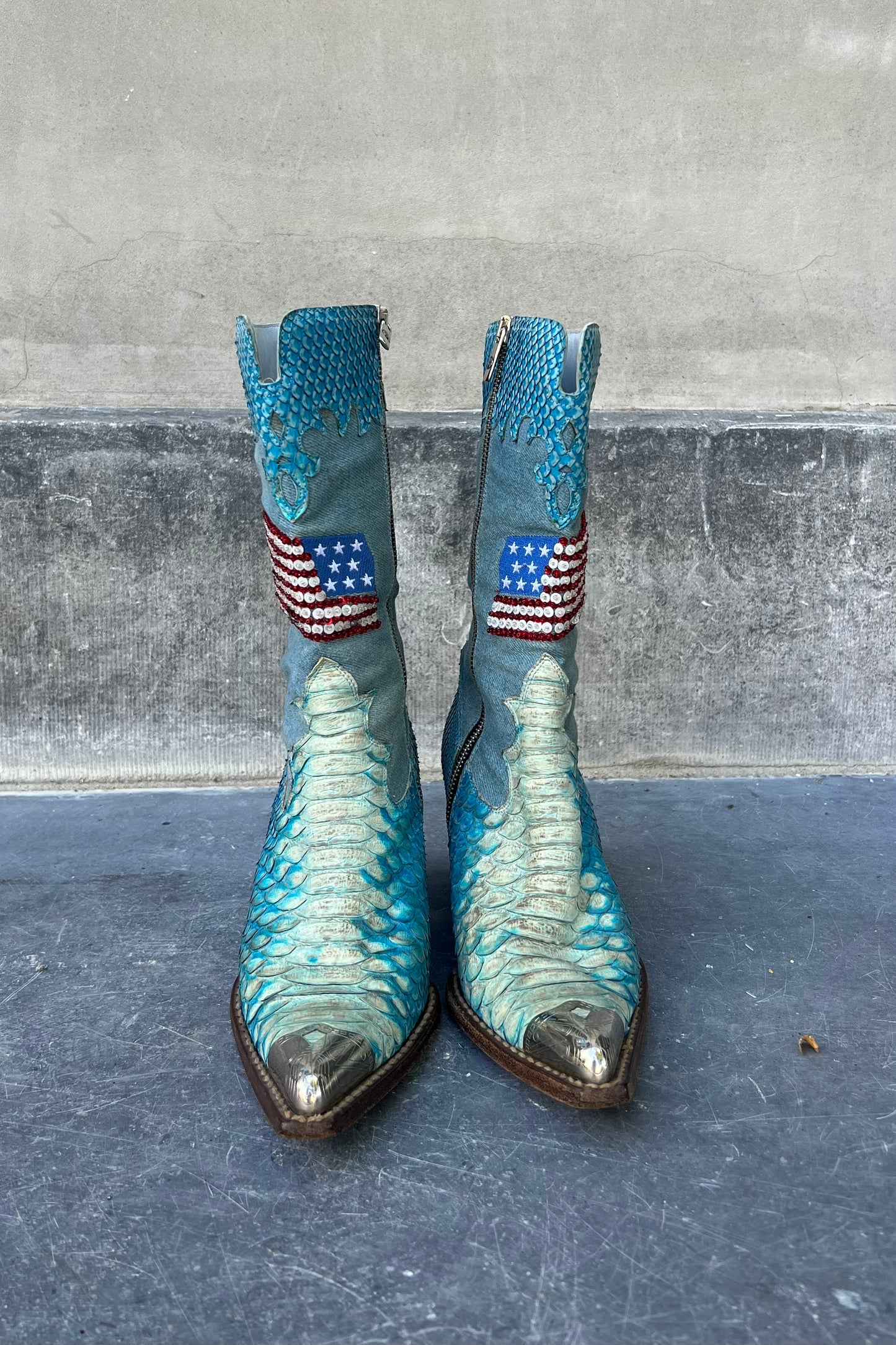 Vintage Turquoise Texas Boots 37