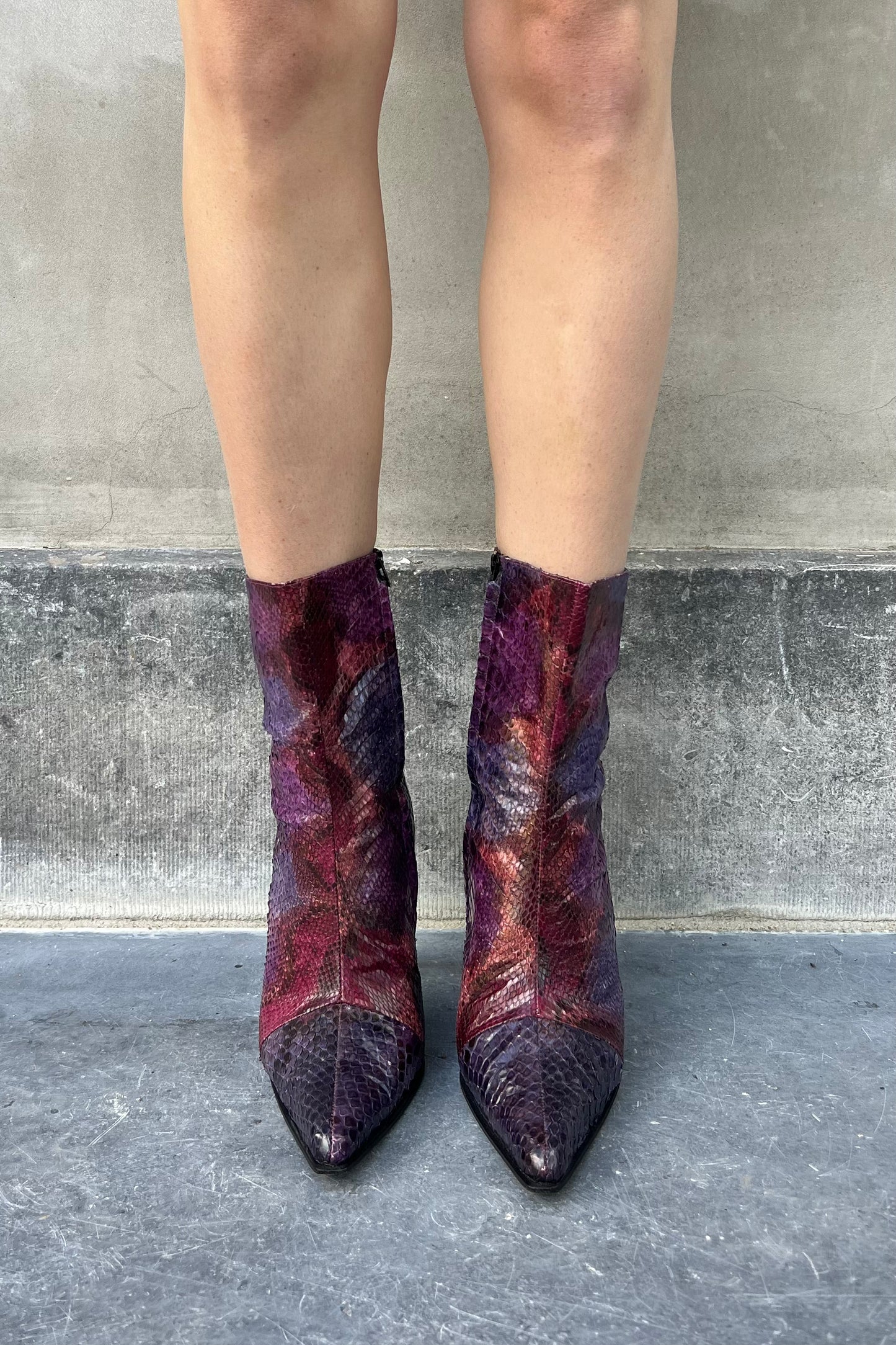 Vintage Purple Melange Python Boots 39