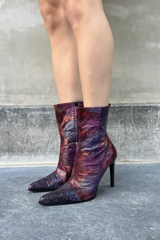 Vintage Purple Melange Python Boots 39