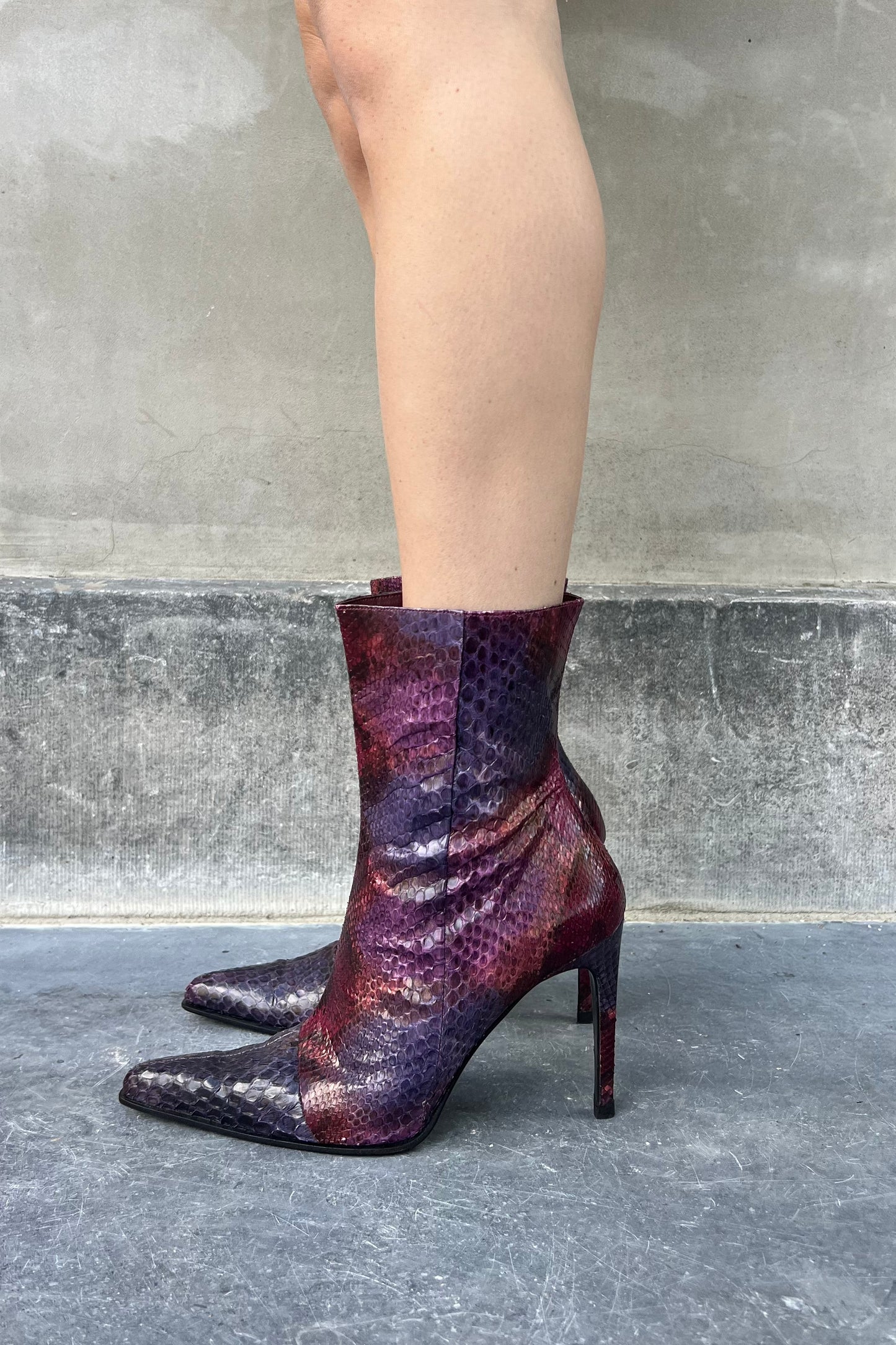 Vintage Purple Melange Python Boots 39