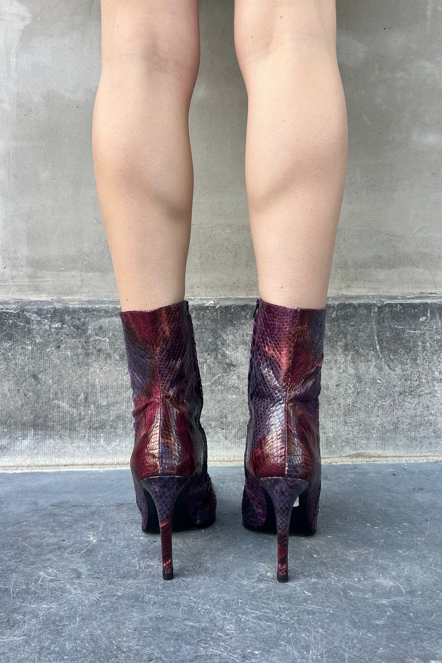 Vintage Purple Melange Python Boots 39