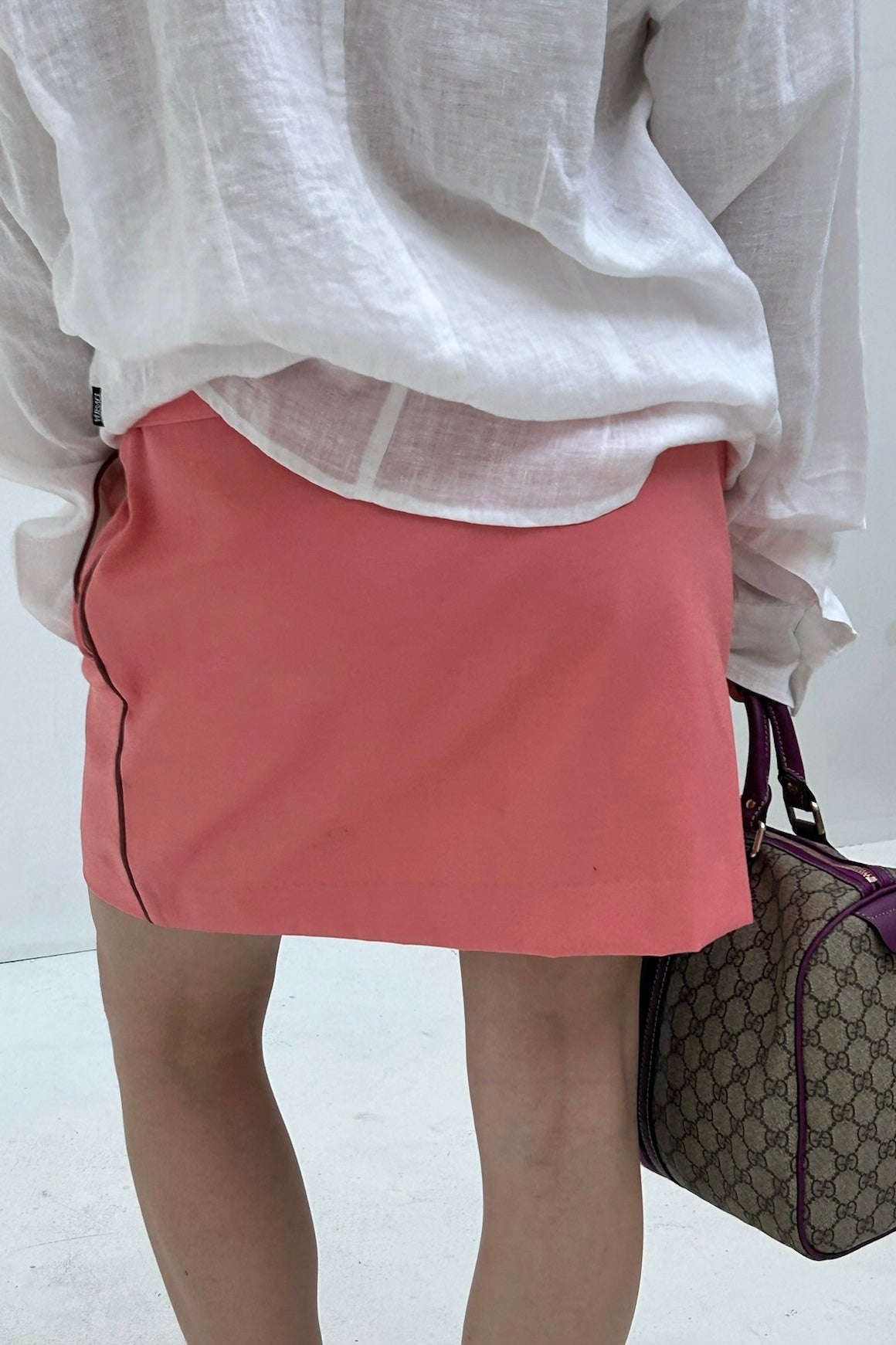 Vintage Peach Belted Skirt