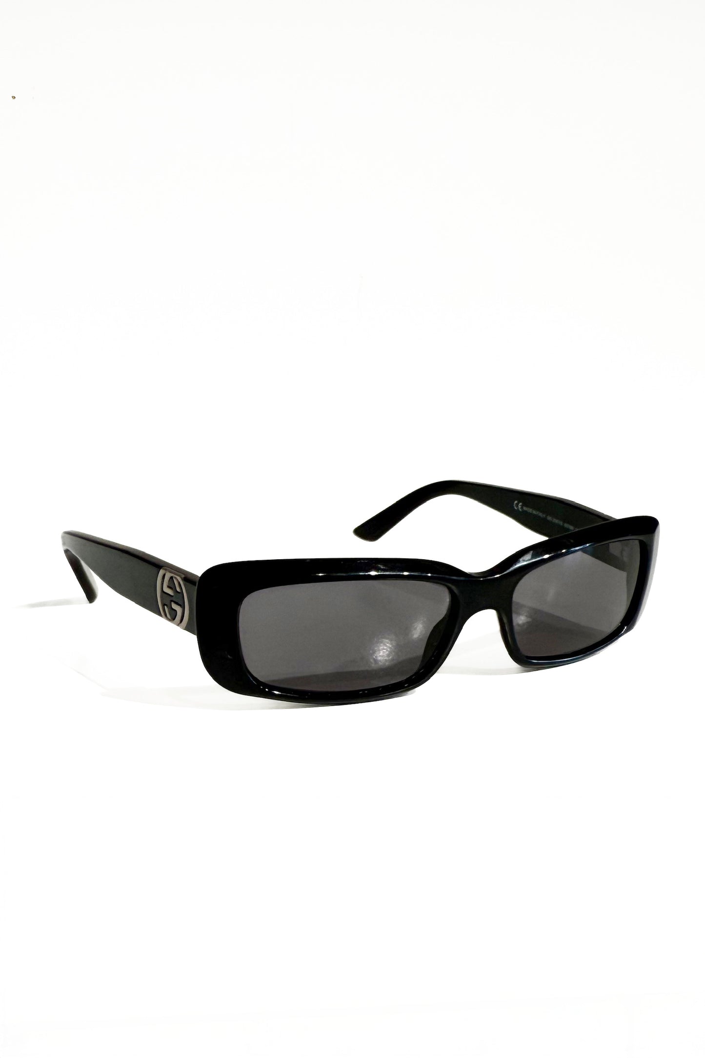 Vintage Black Classic Silver Interlocking Logo Sunglasses