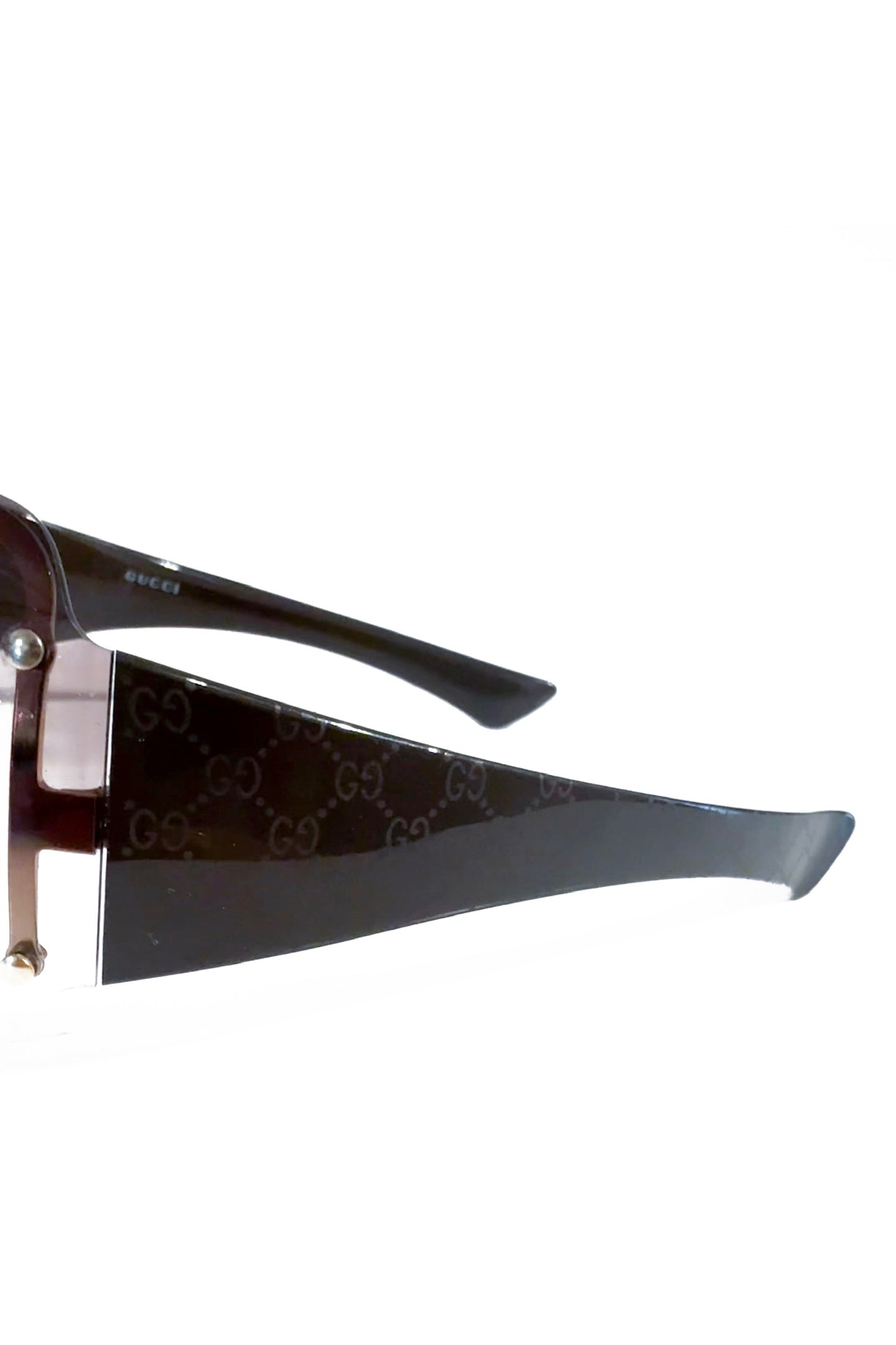 Vintage Chocolate Monogram Arms Mask Sunglasses-