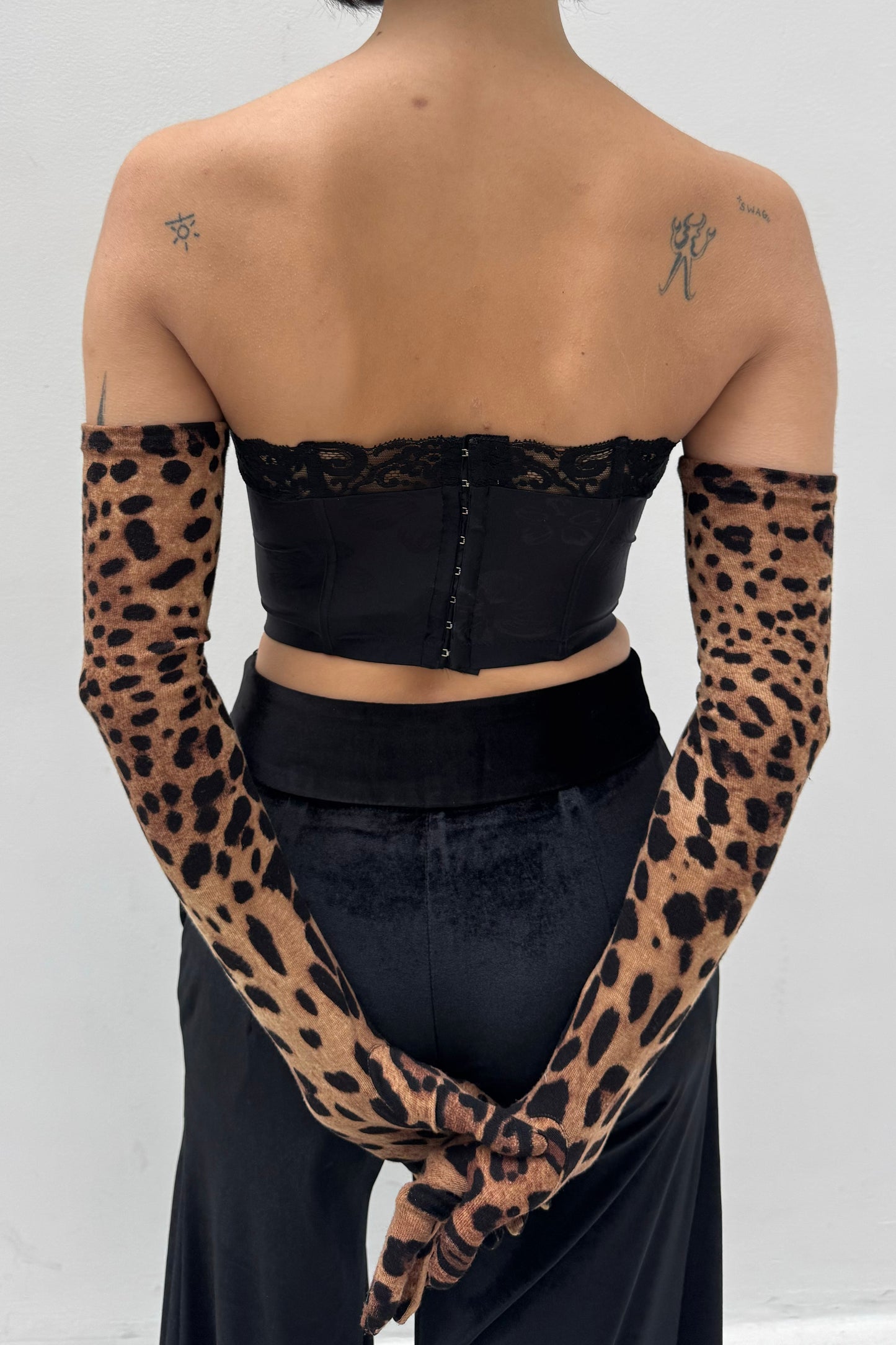 Vintage Leopard Long Gloves