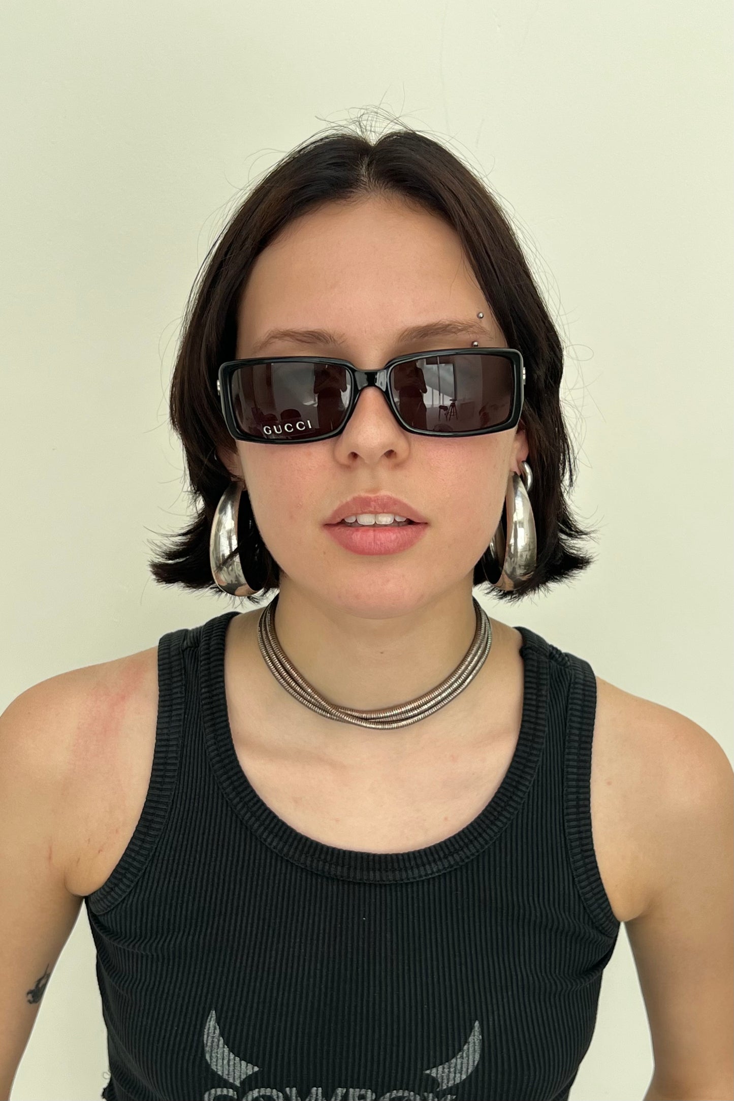 Vintage Black Classic Logo Sunglasses