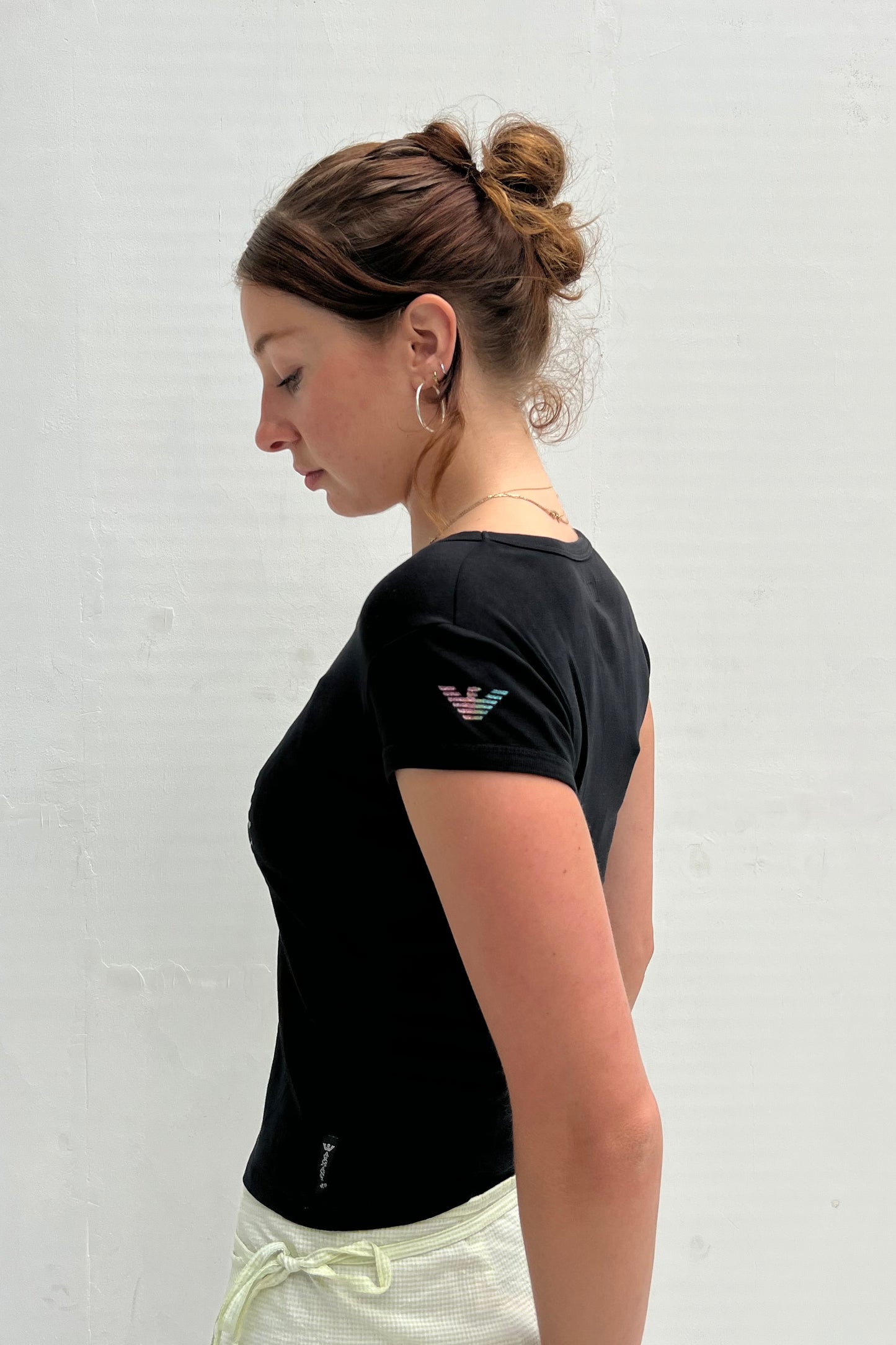 Vintage Black Multi Colour Print Tee