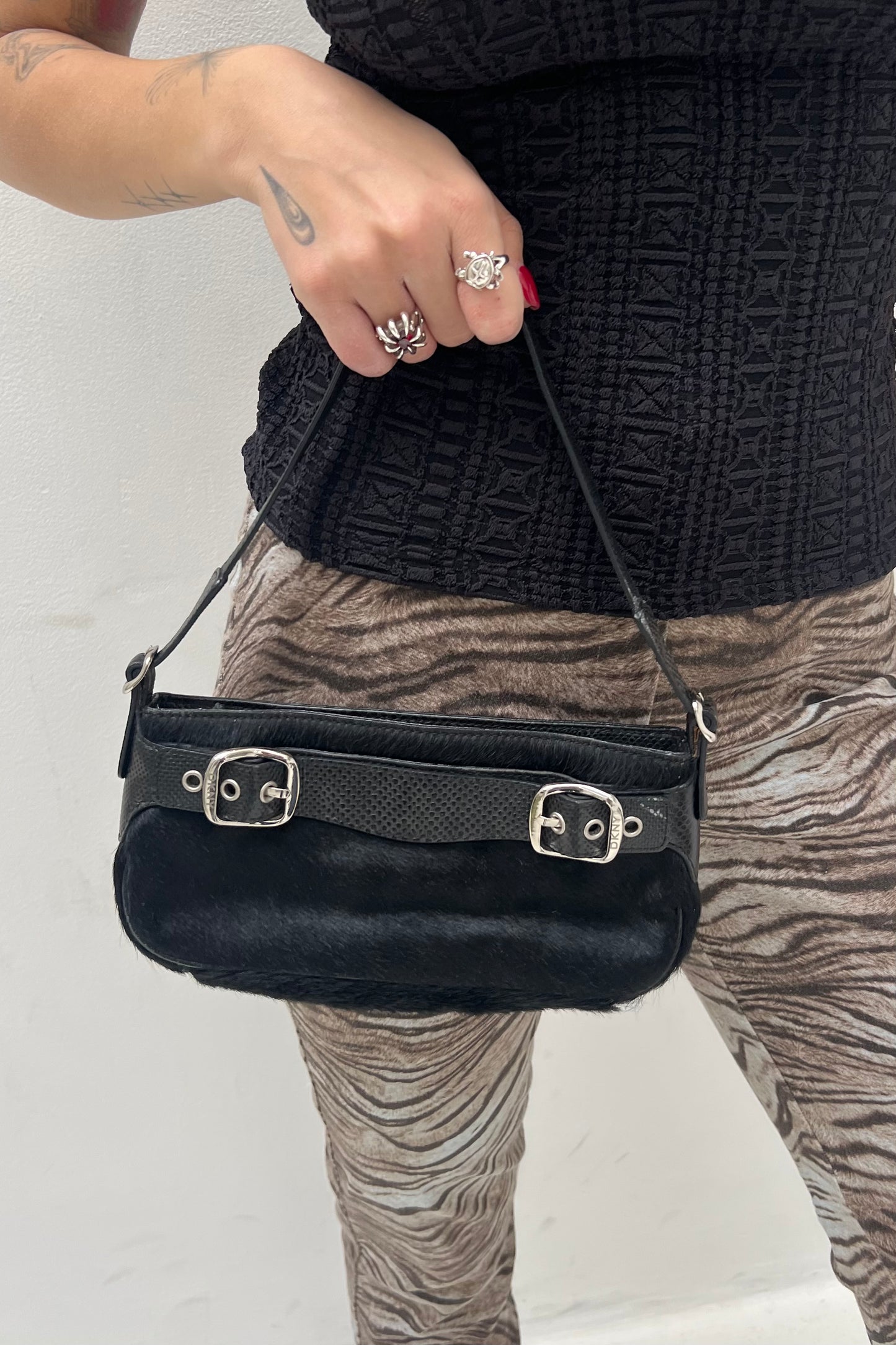 Black Ponyhair Shoulder Bag