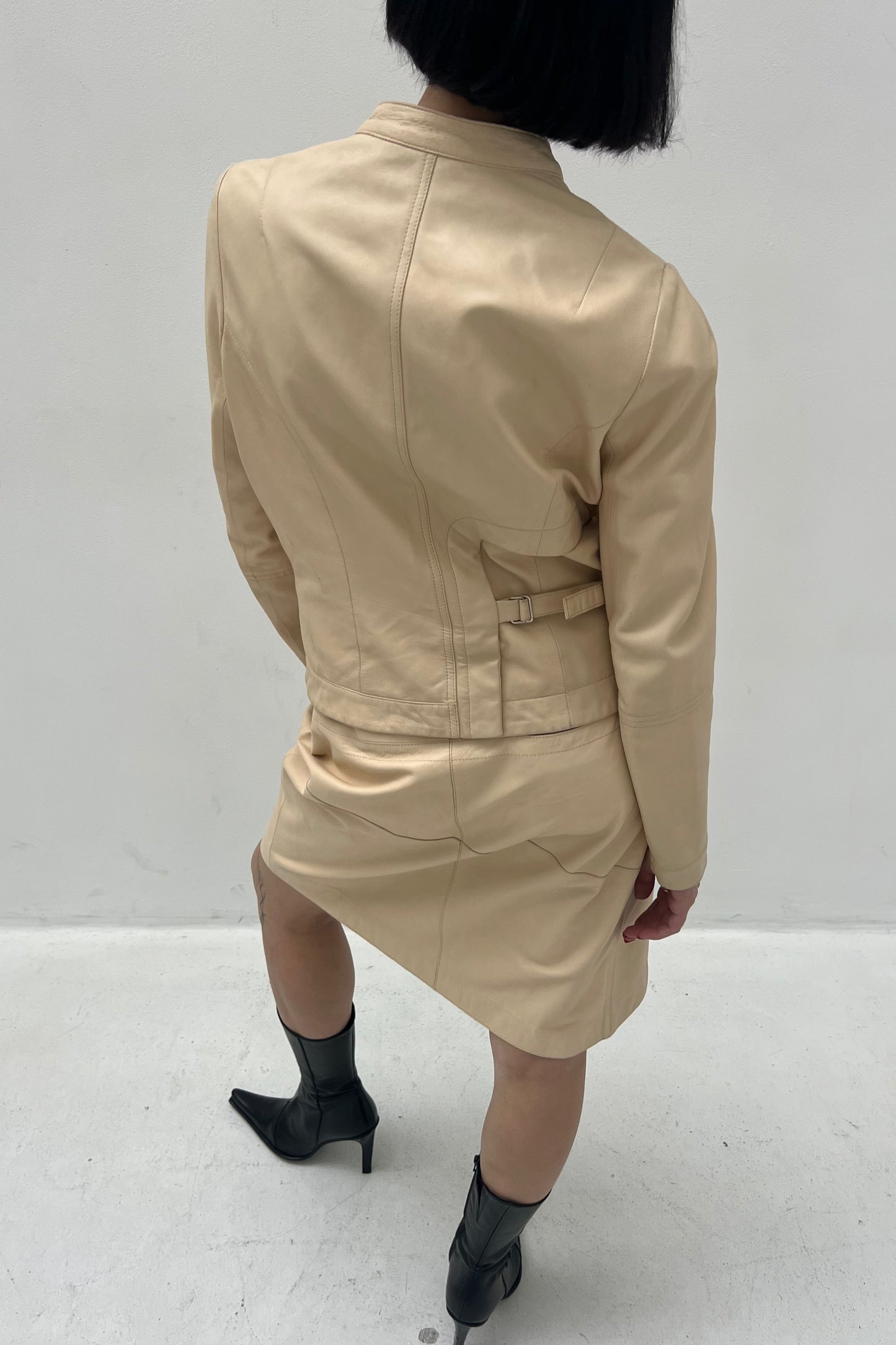 Vintage Tan Leather 3 Piece Set