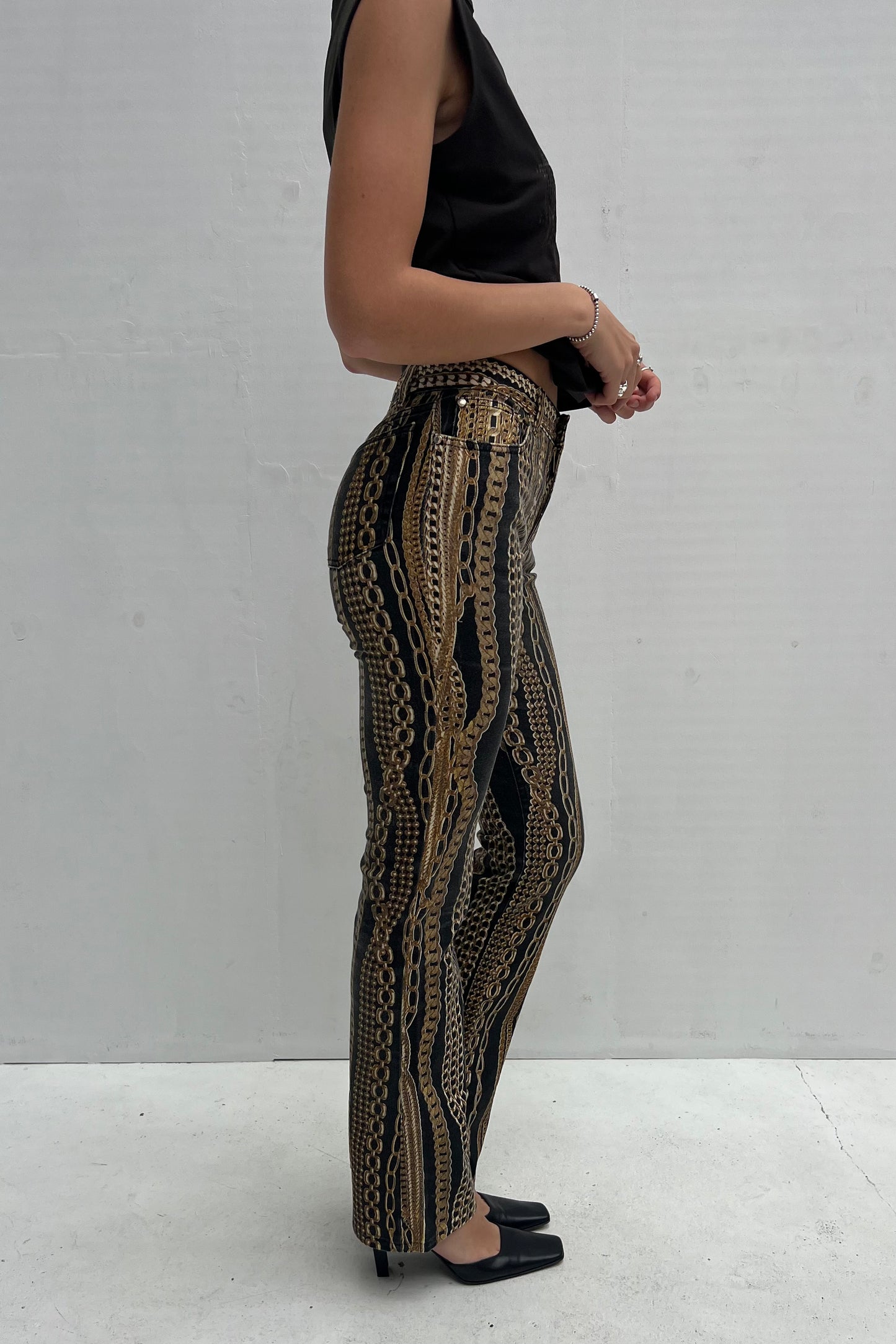 Vintage Black Chain Pants