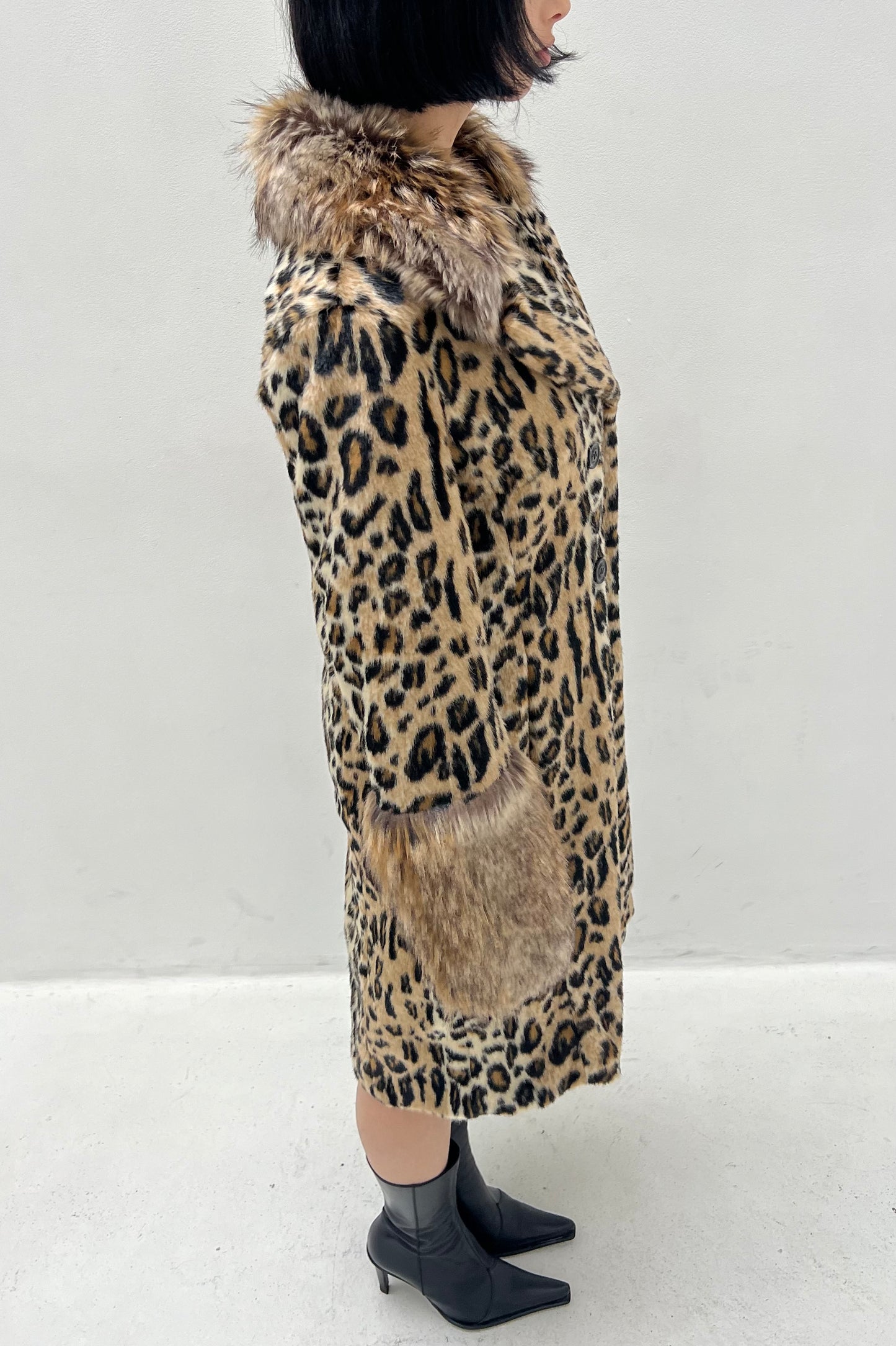 Vintage Leopard Faux Fur Coat
