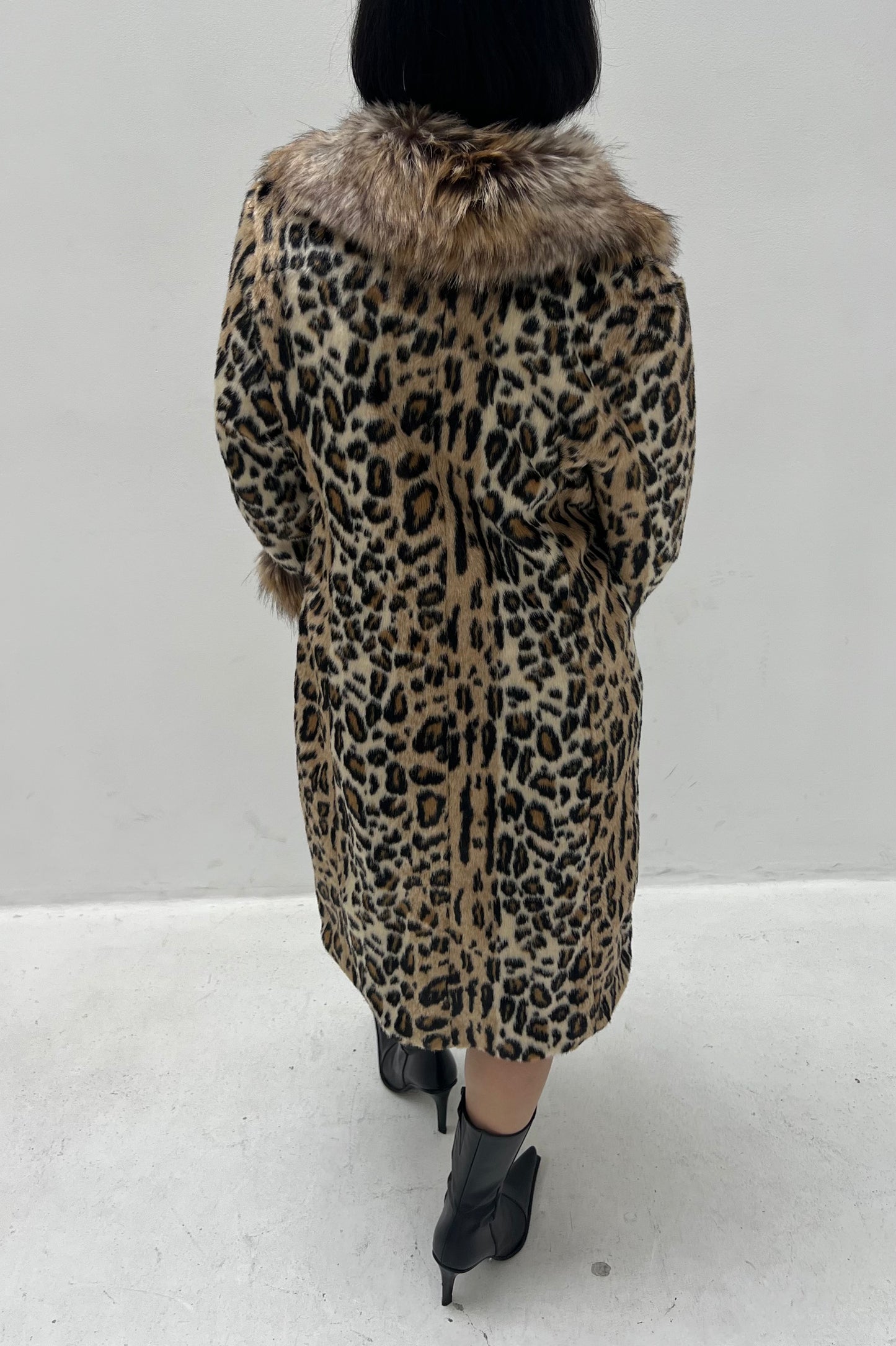 Vintage Leopard Faux Fur Coat