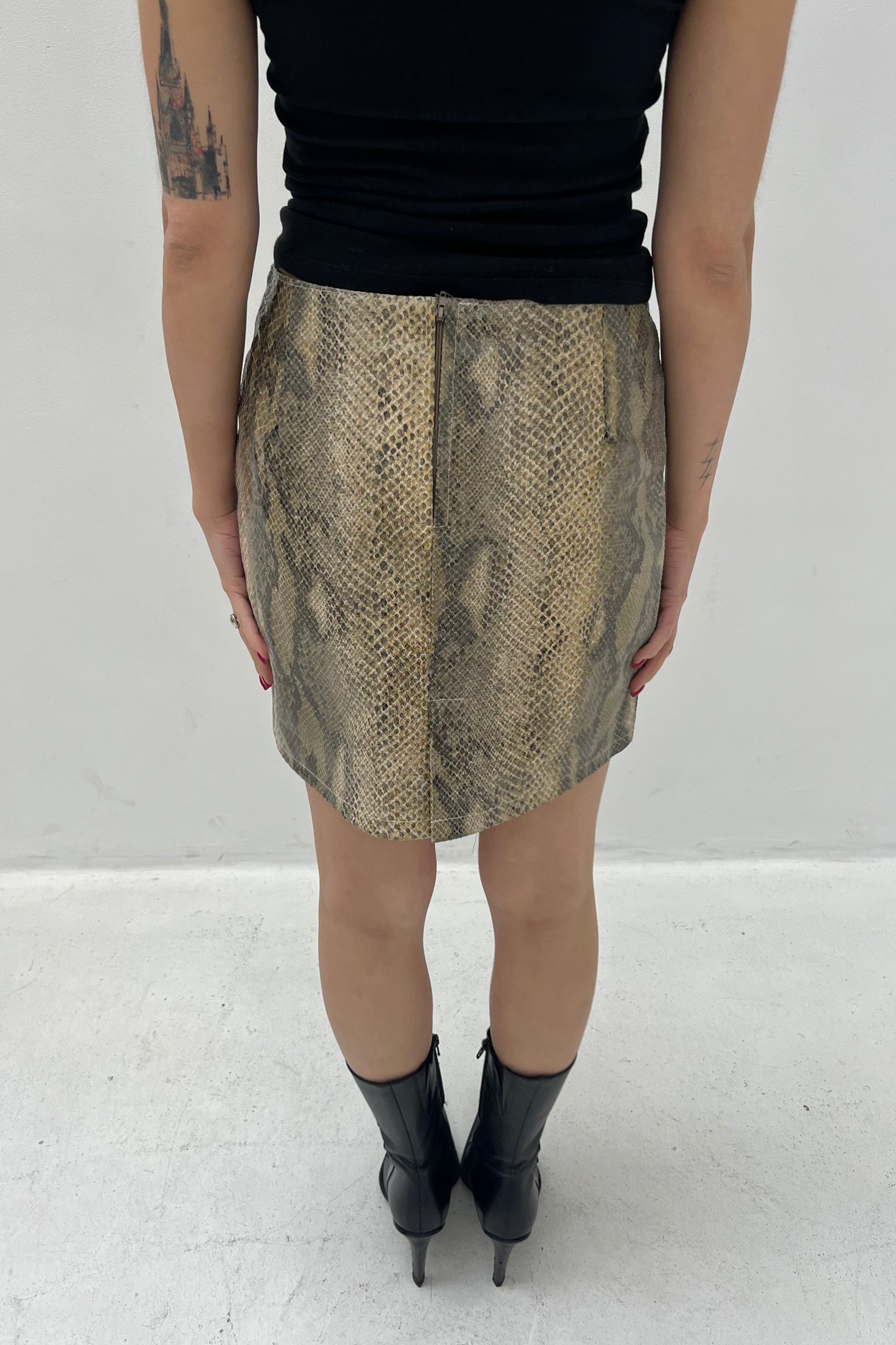 Vintage Shiny Snake Leather Skirt