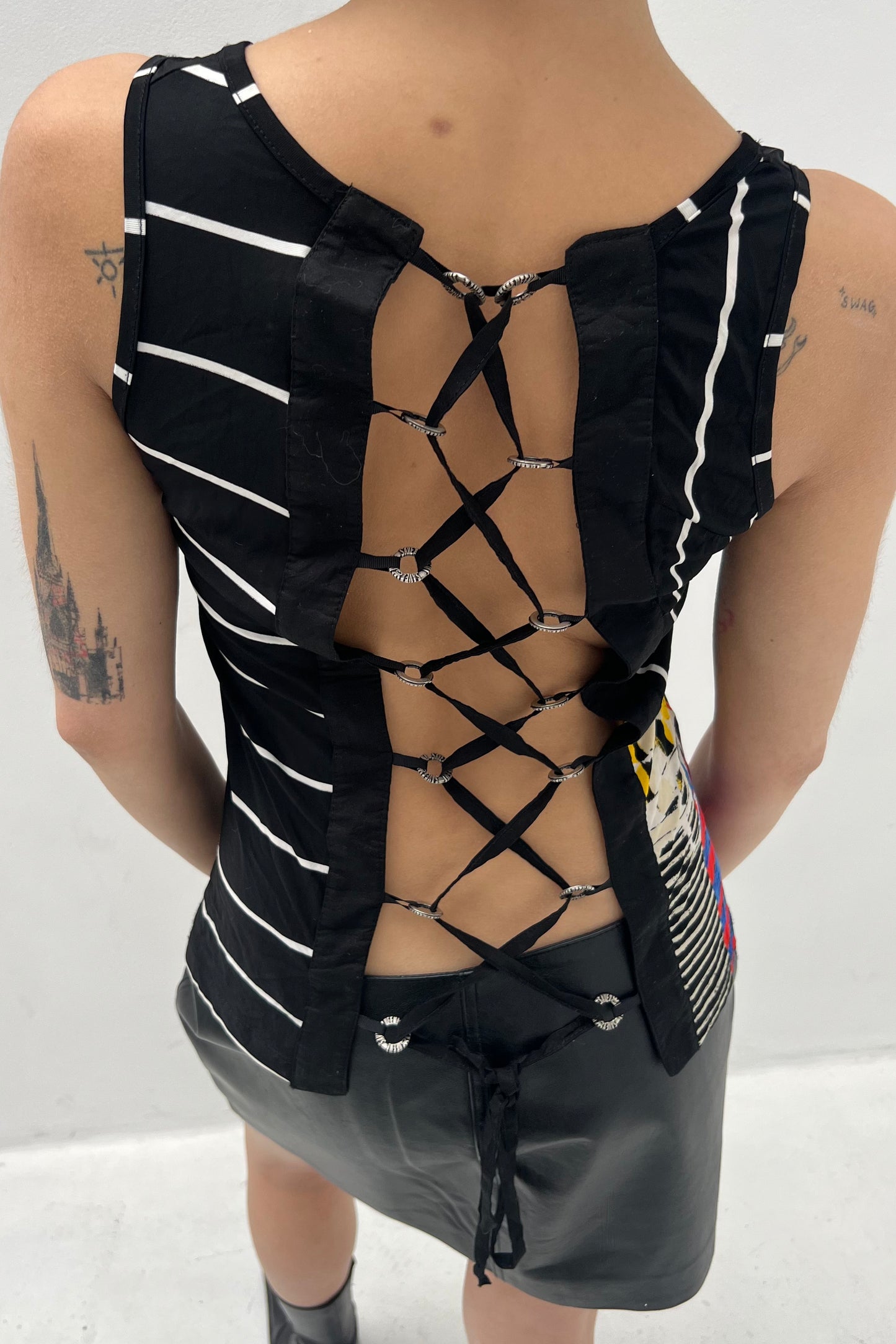 Vintage Save The Queen Tattoo Print Top