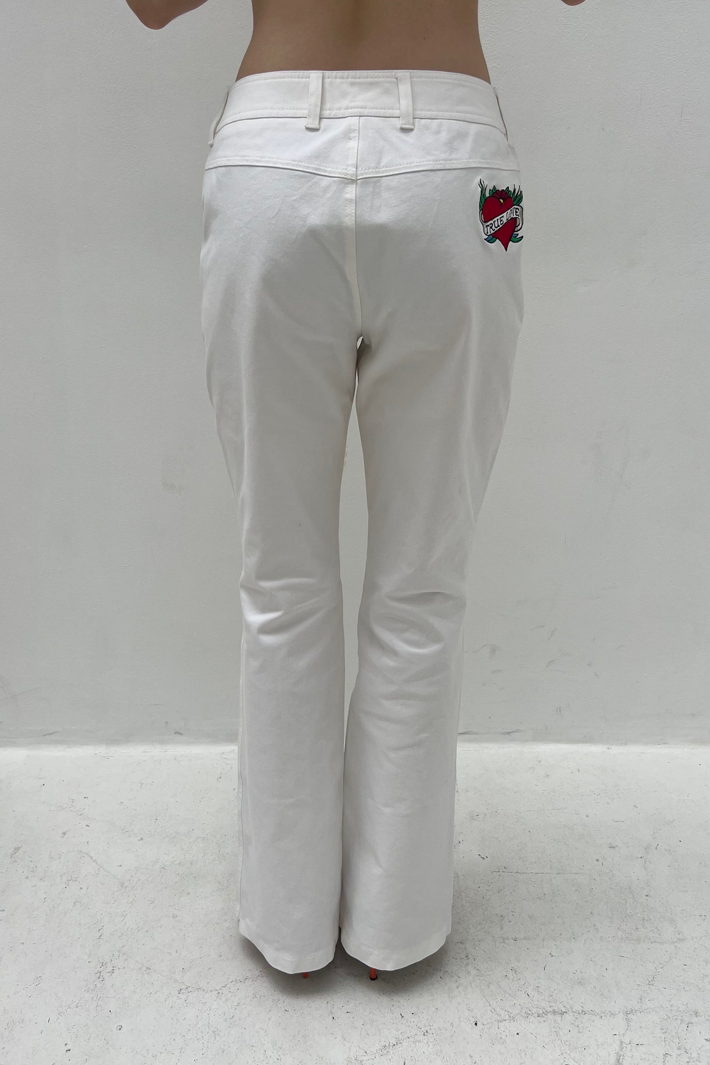 Vintage White Tattoo Print Pants