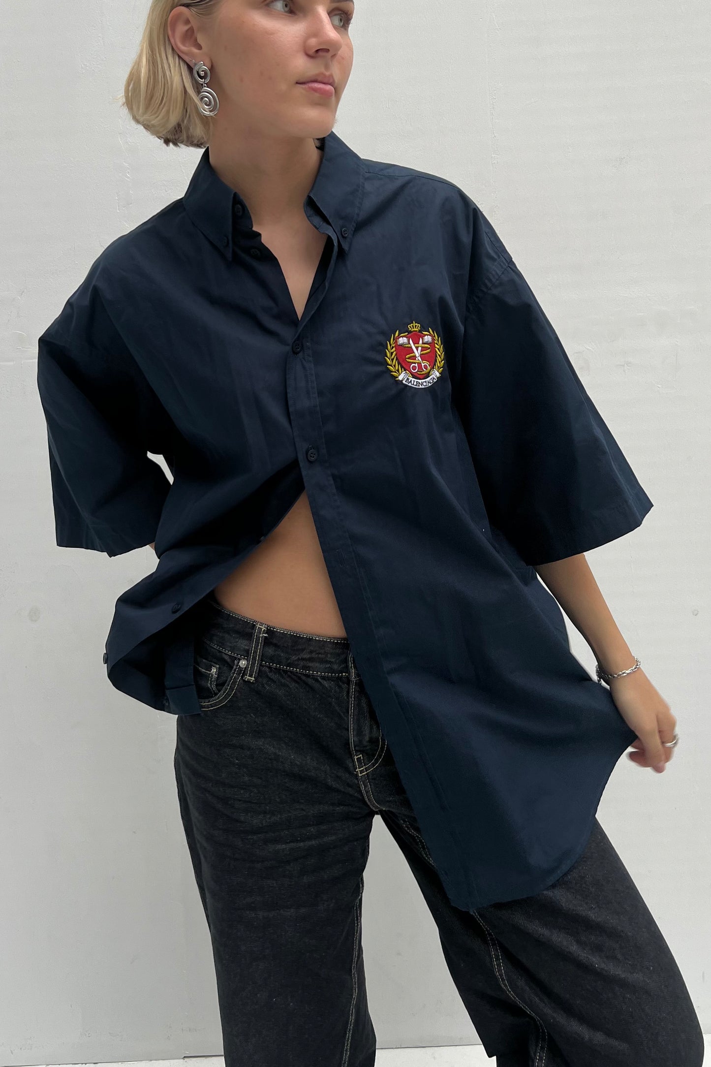 Vintage Navy Varisty Button-Up shirt