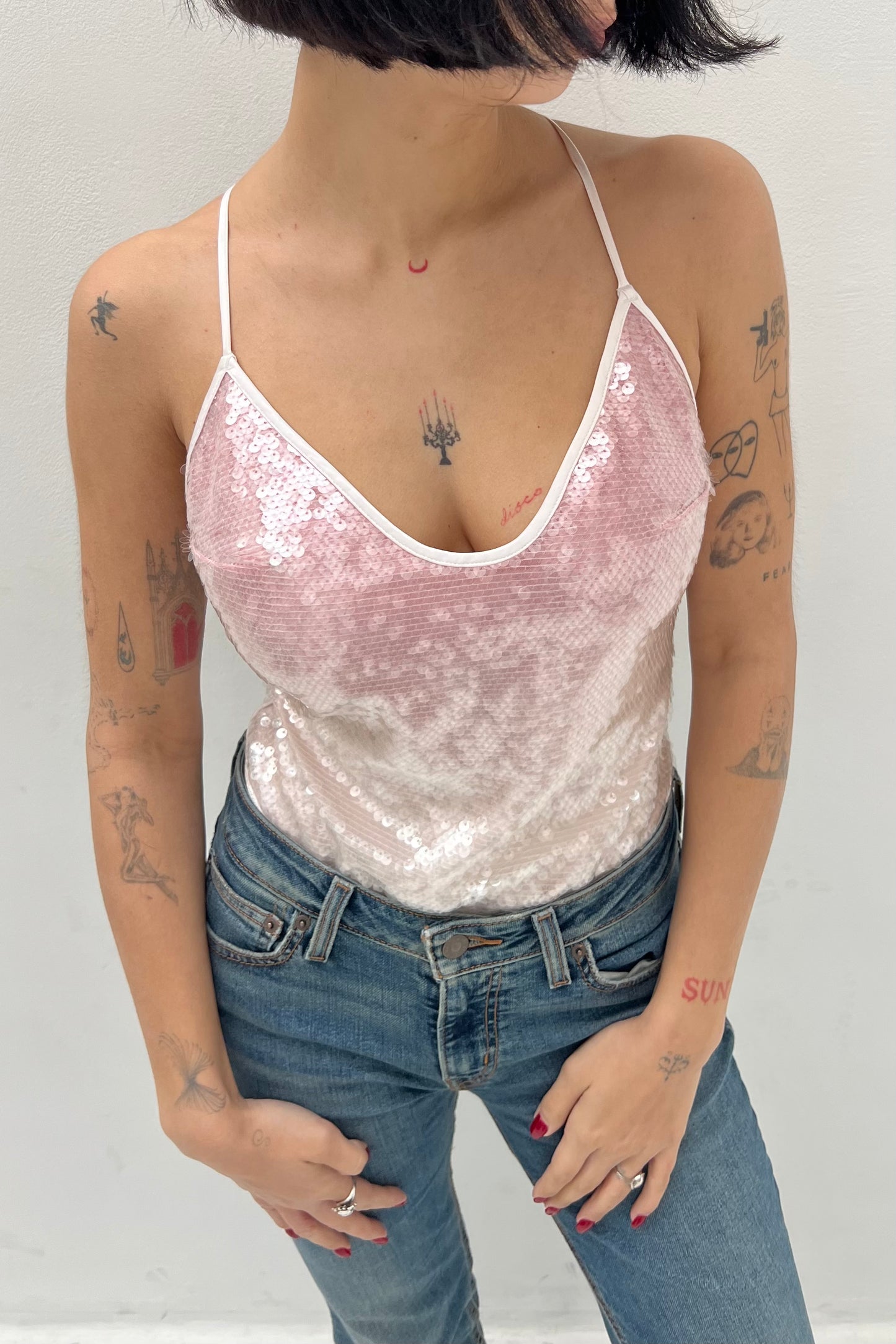 Vintage Pink Sequin Body