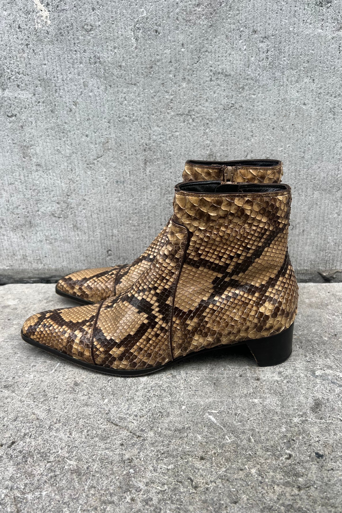 Vintage Brown Python Boots 37.5