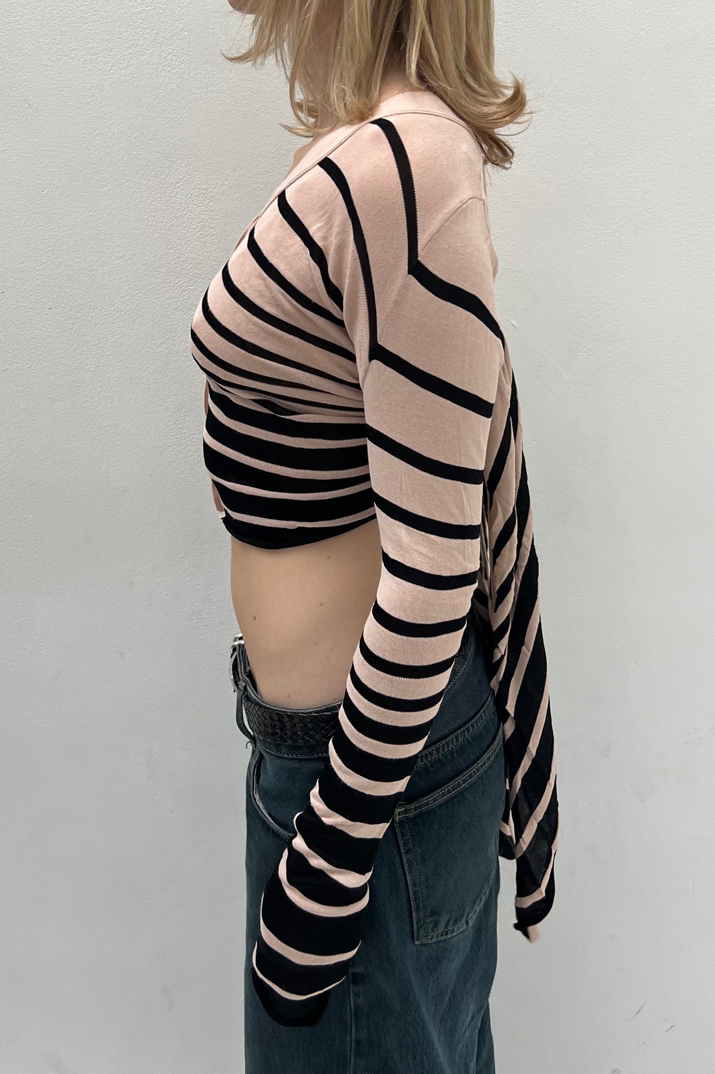 Vintage Striped Back Bow Cardigan