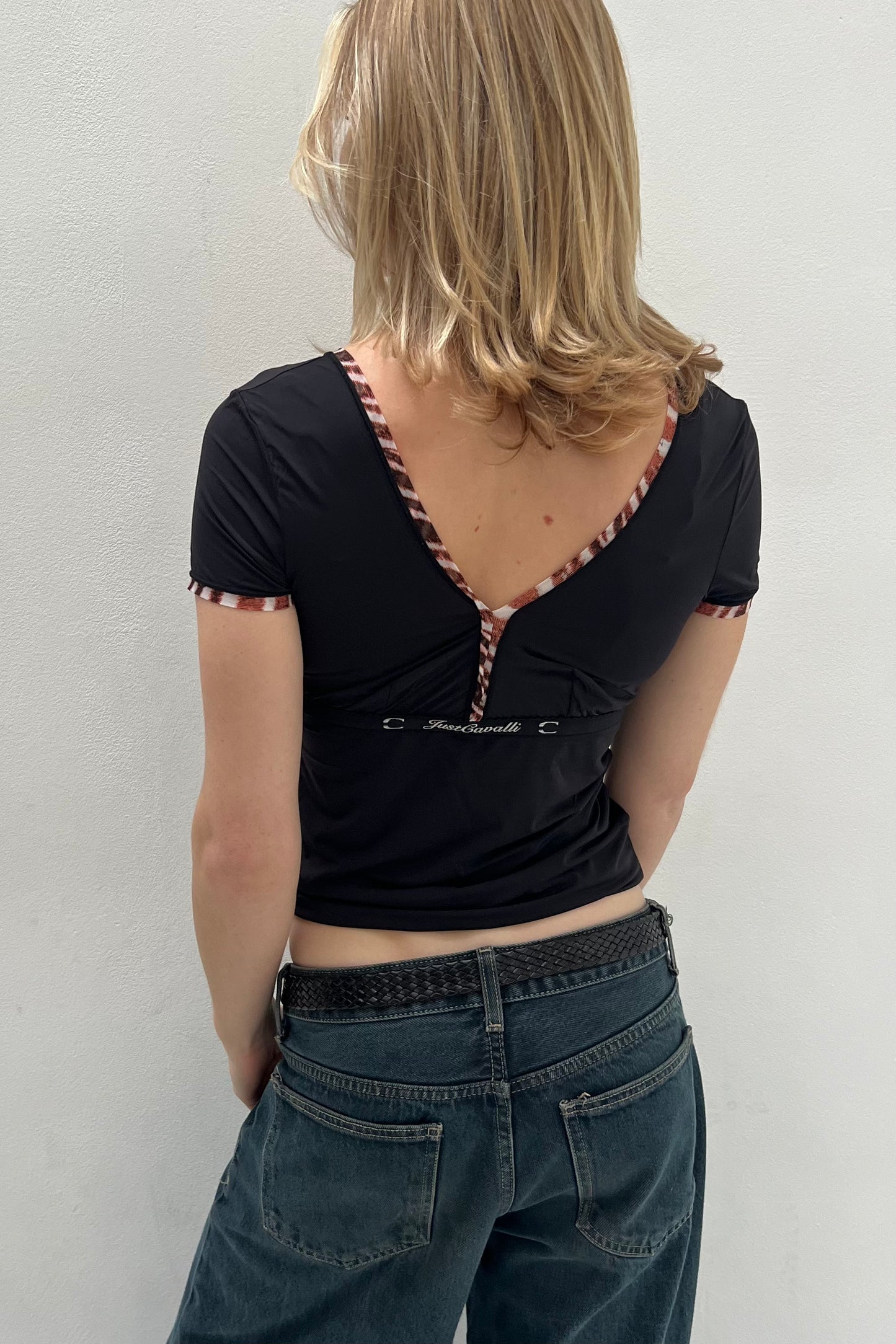 Vintage Black Spell Out Logo Detail Top