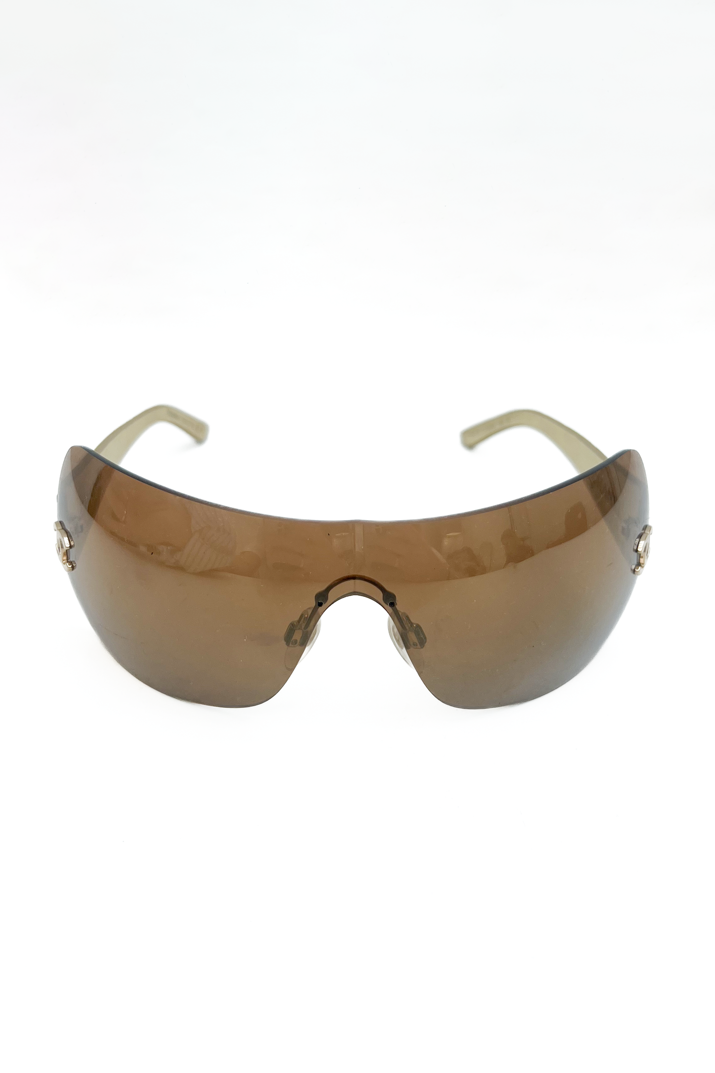 Vintage Golden Leather Arms Mask Sunglasses
