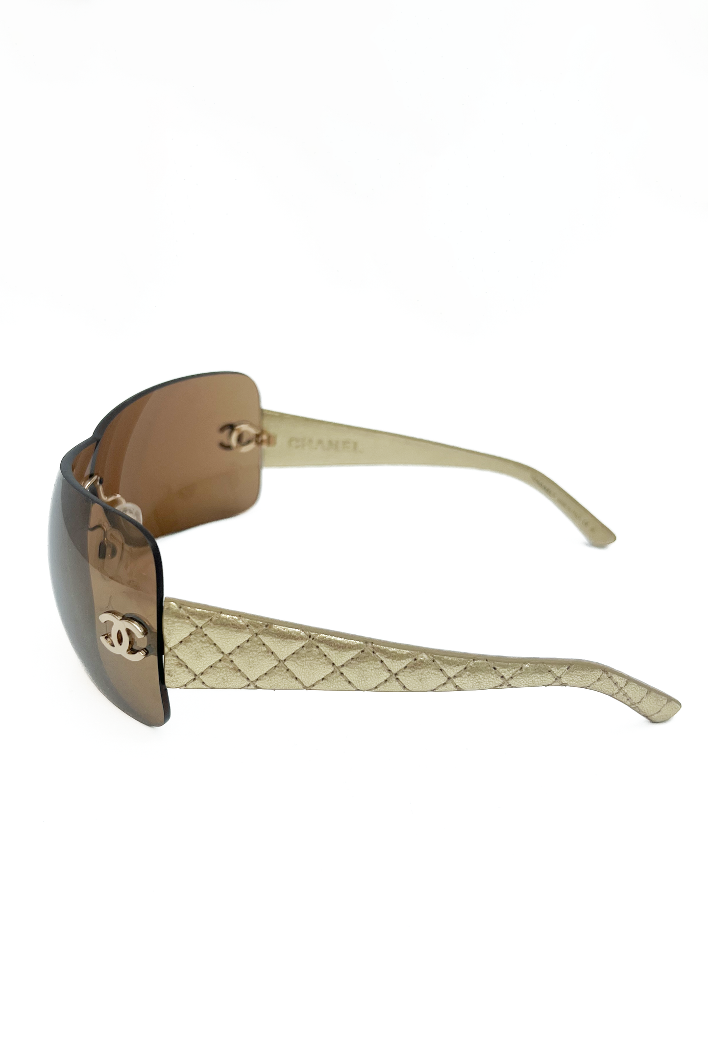 Vintage Golden Leather Arms Mask Sunglasses