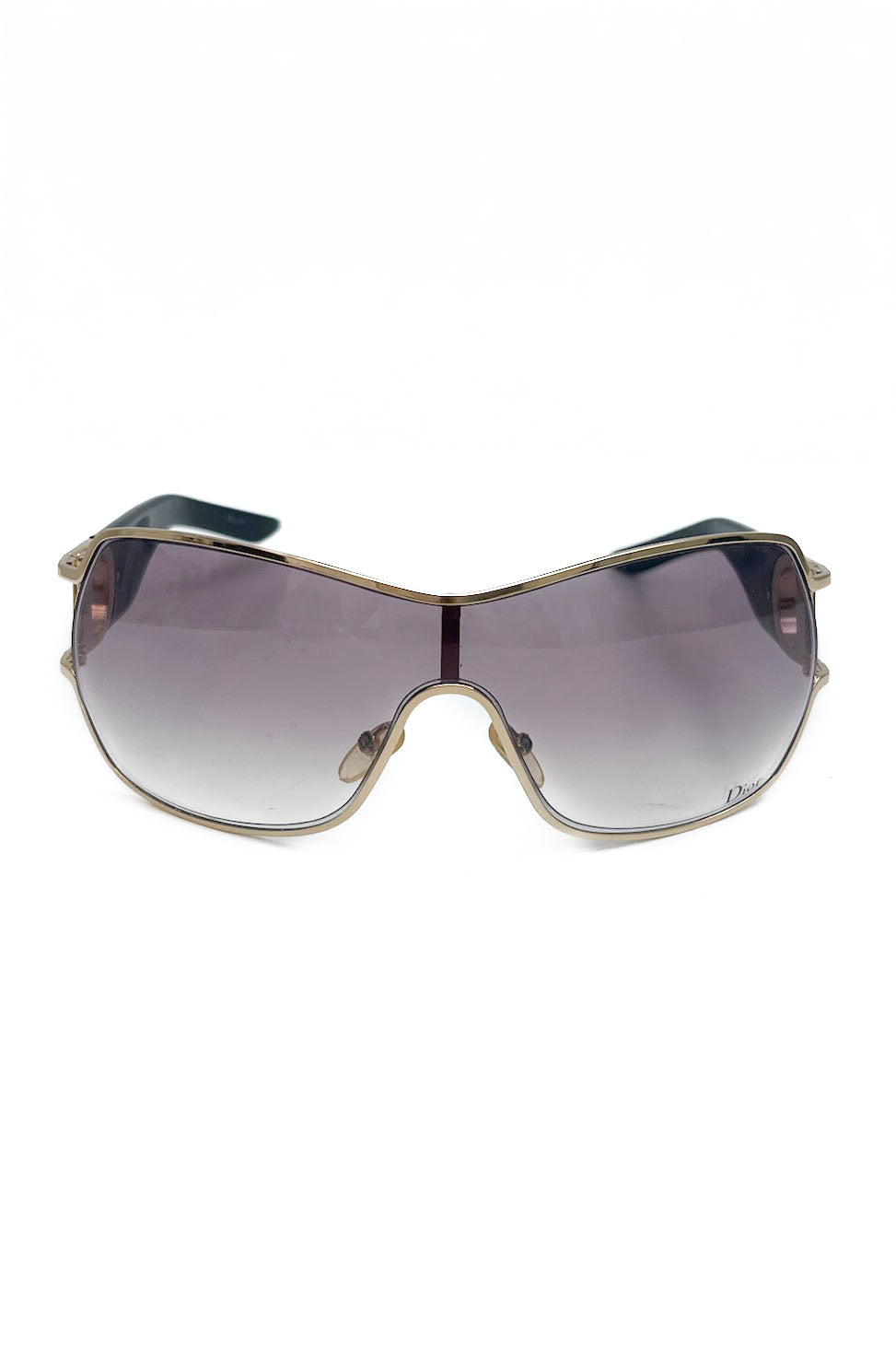 Vintage Silver Frame Pilot Mask Sunglasses -