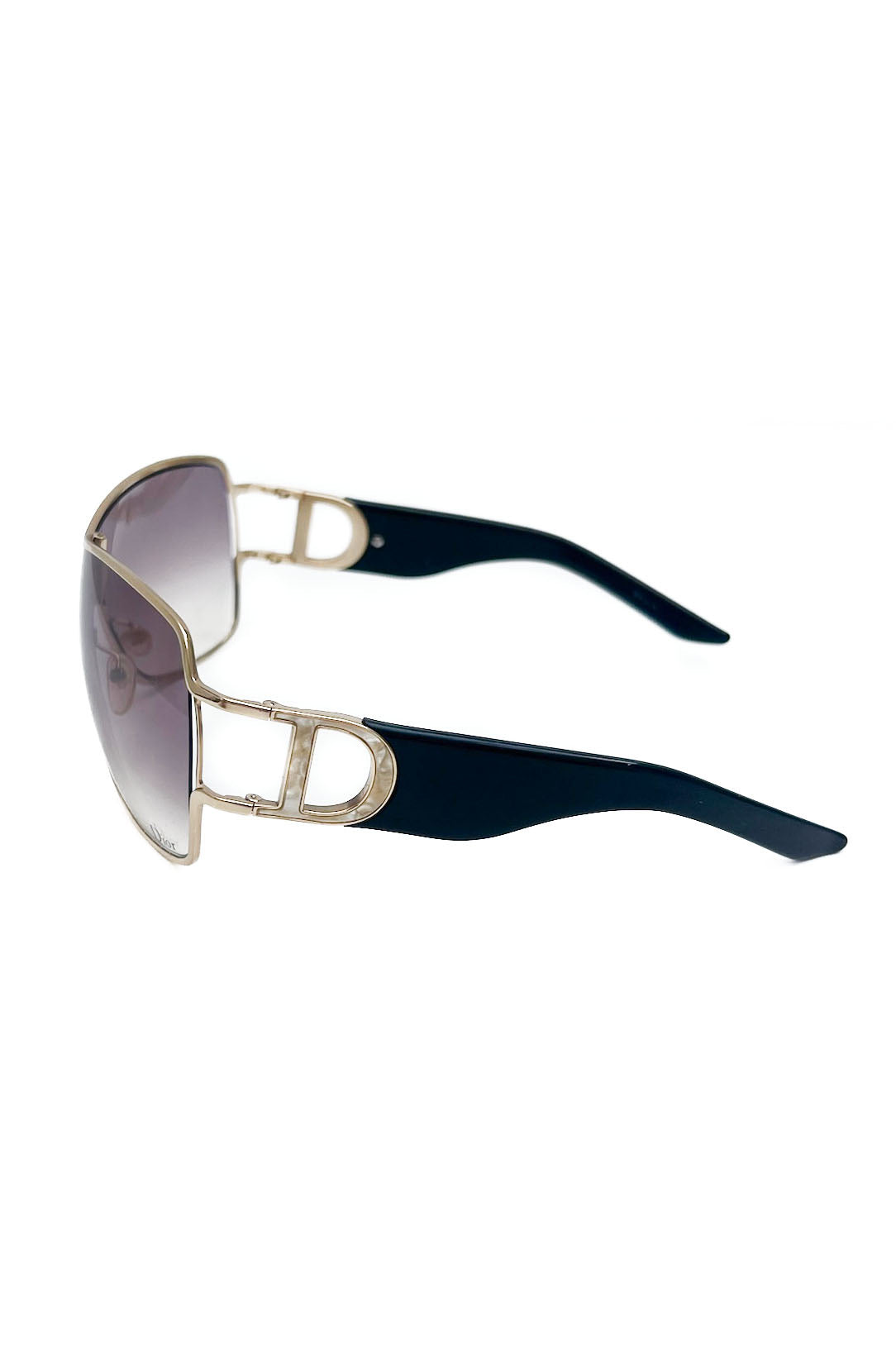 Vintage Silver Frame Pilot Mask Sunglasses -