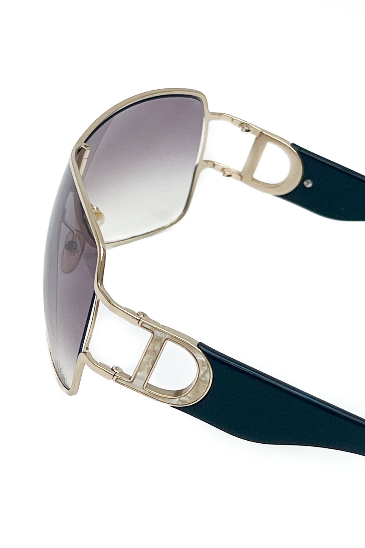 Vintage Silver Frame Pilot Mask Sunglasses -