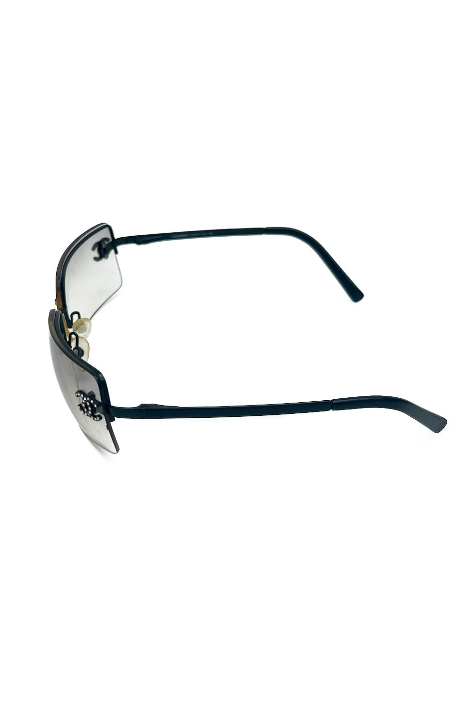 Vintage Black Smokey Diamanté Sunglasses -