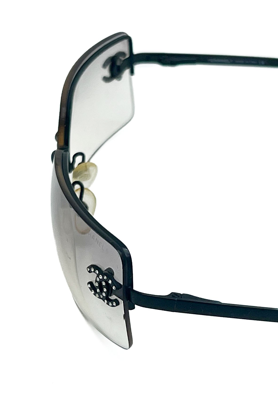 Vintage Black Smokey Diamanté Sunglasses -