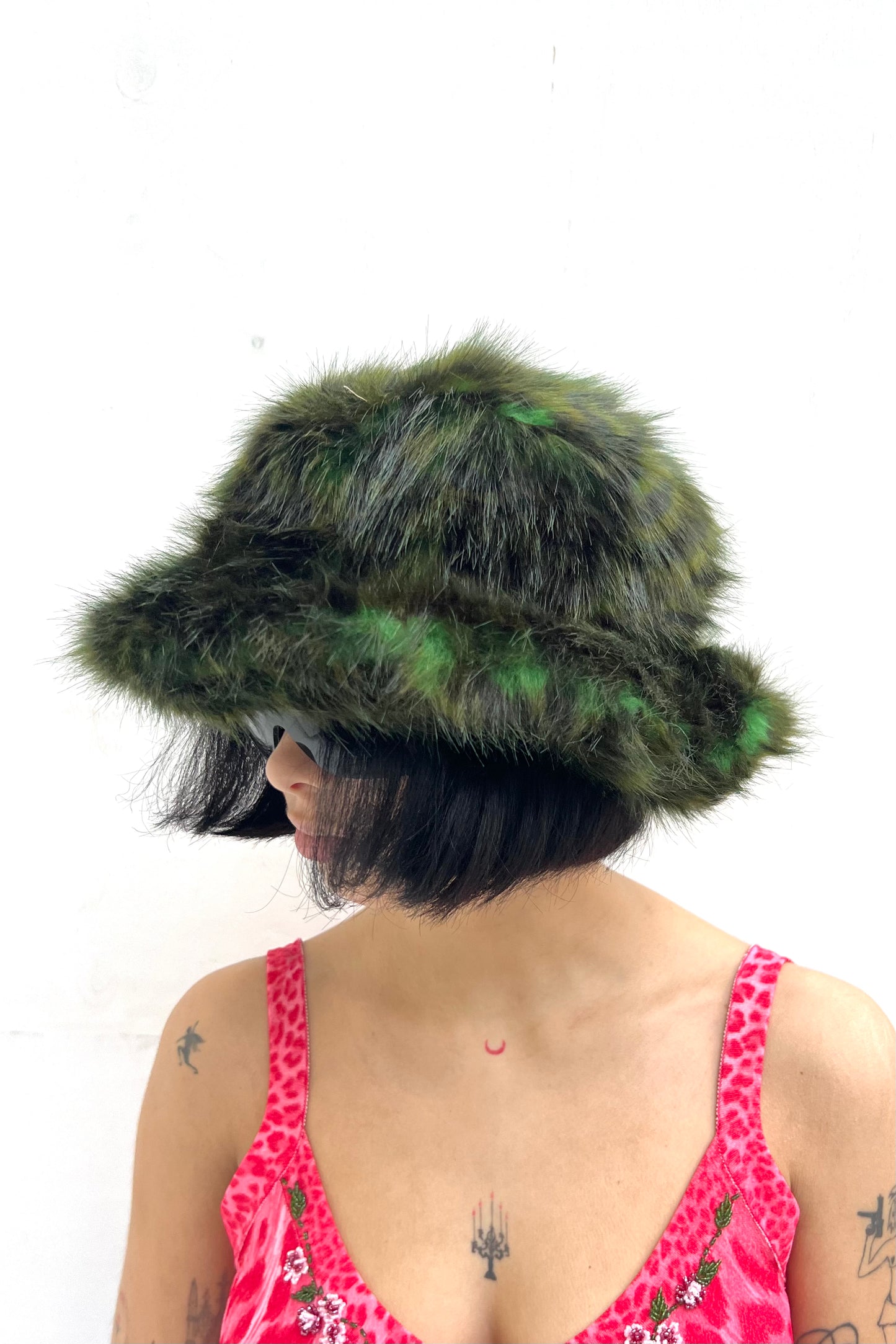 Vintage Green Fur Hat