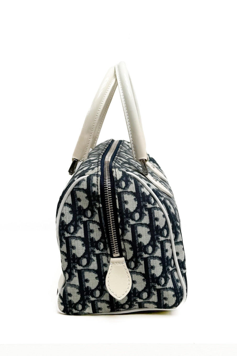 Vintage Navy Diorissimo Coated Boston Bag