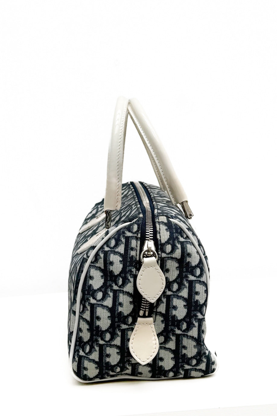 Vintage Navy Diorissimo Coated Boston Bag