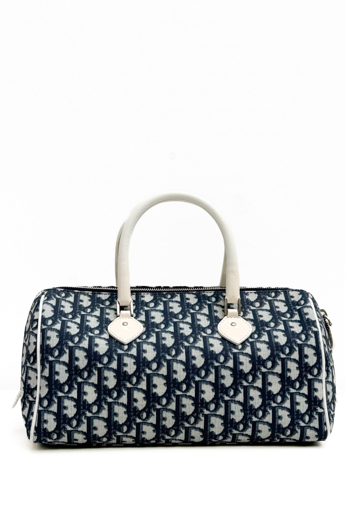 Vintage Navy Diorissimo Coated Boston Bag