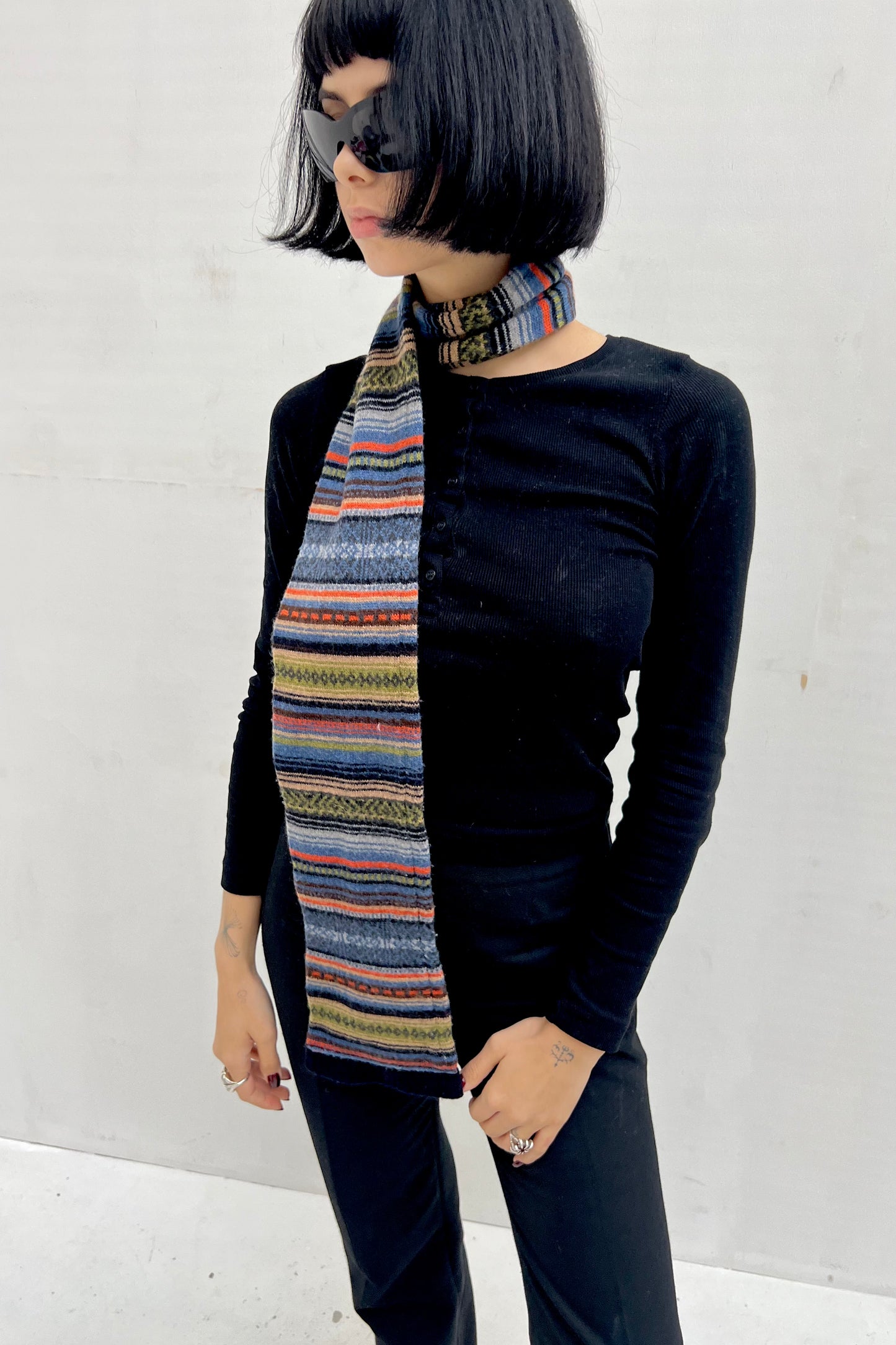 Vintage Woolen Striped Scarf