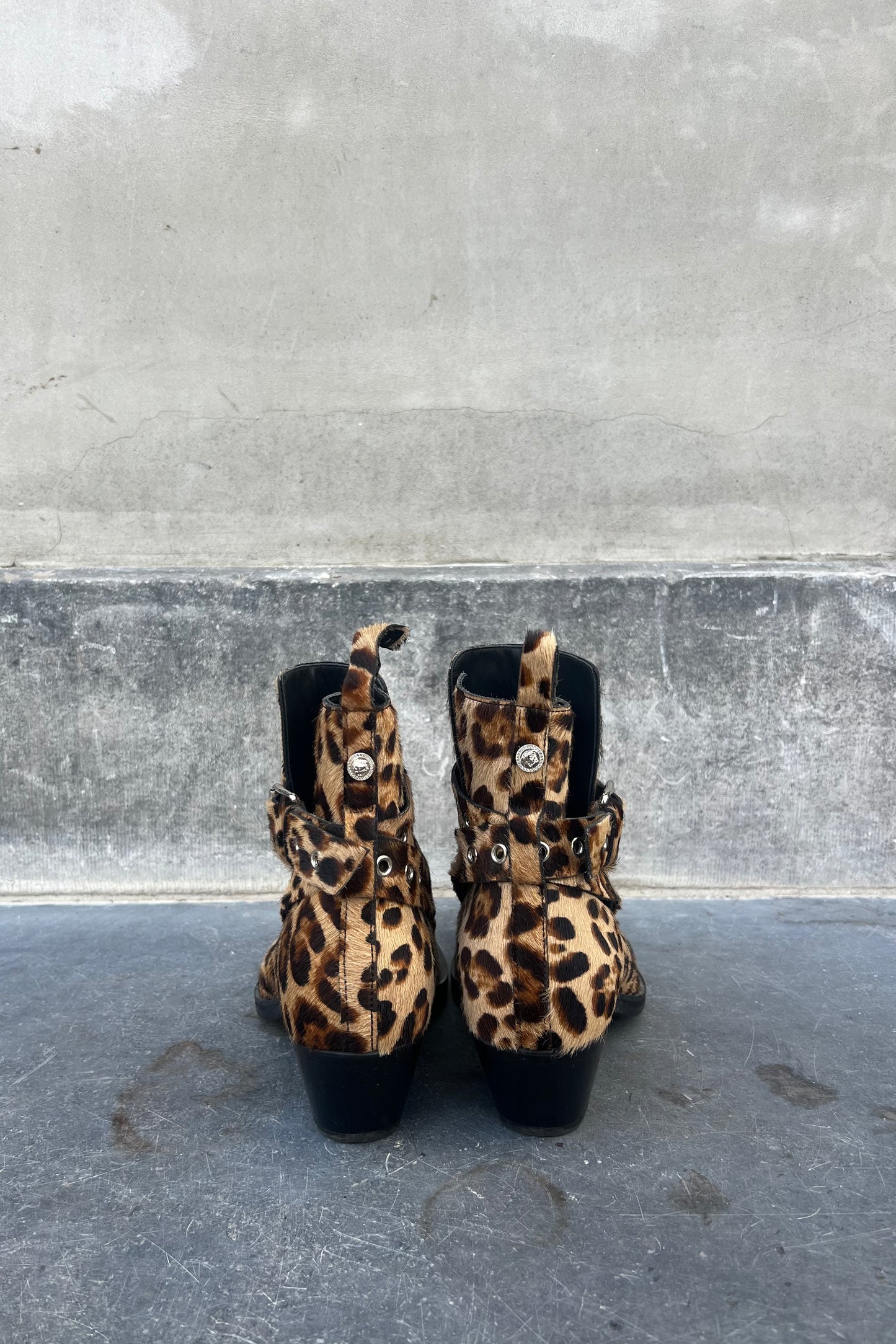 Vintage Leopard Calf Skin Boots 41,5