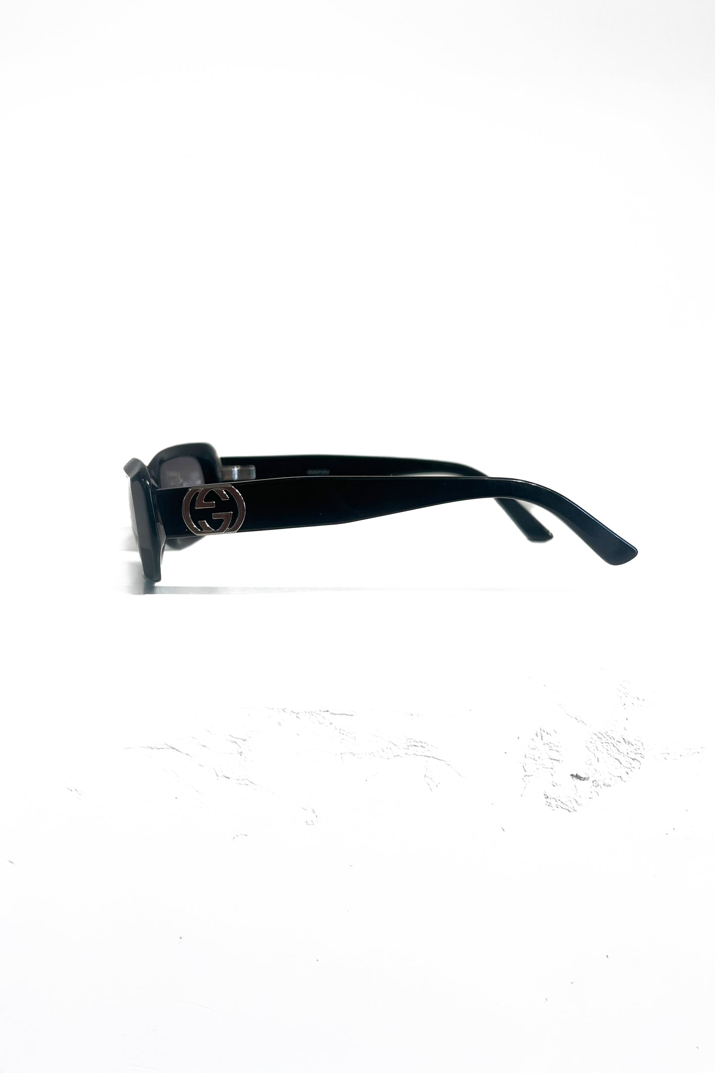 Vintage Black Classic Silver Interlocking Logo Sunglasses