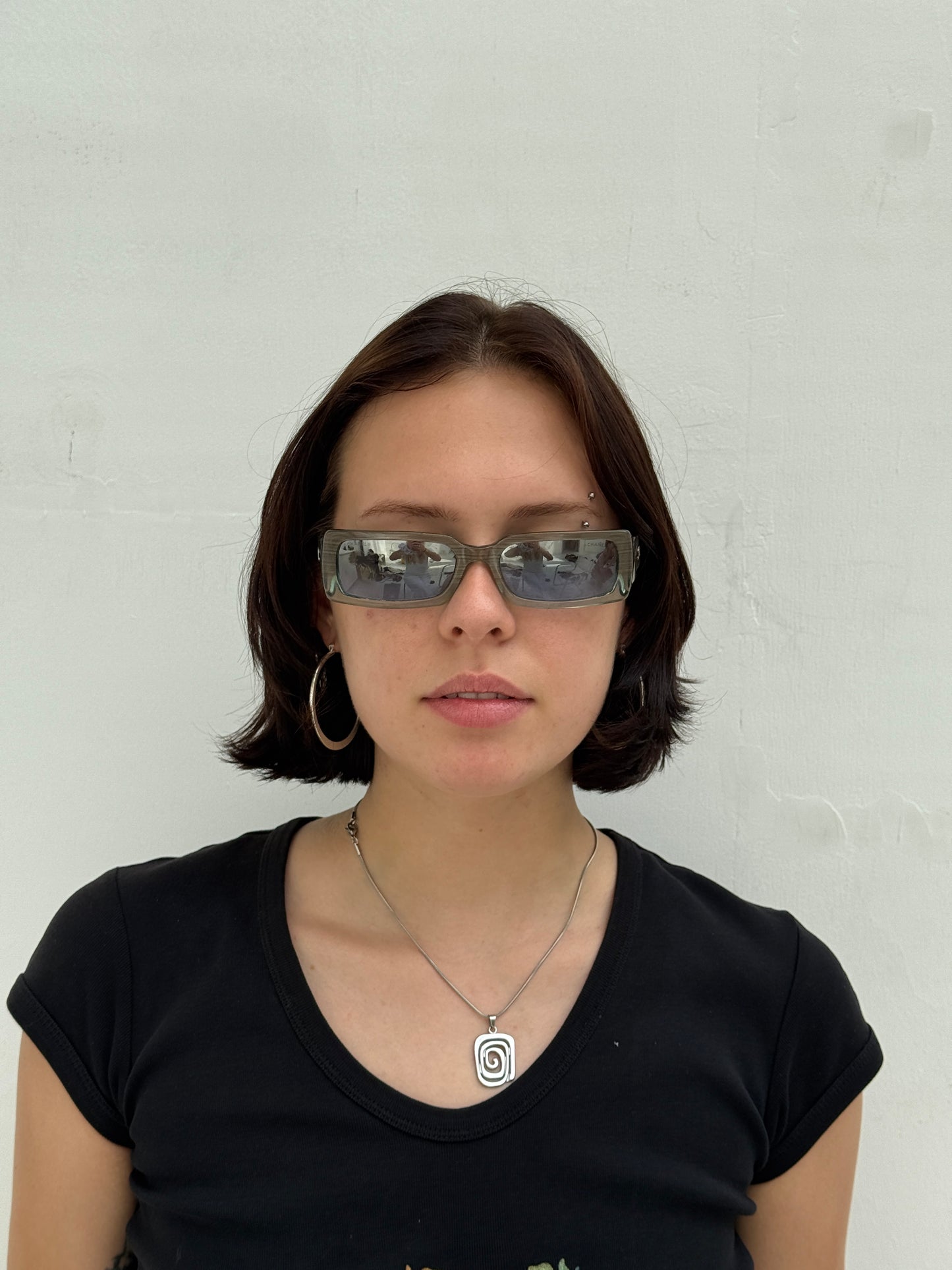 Vintage Degrade Green & Blue Rectangular Sunglasses