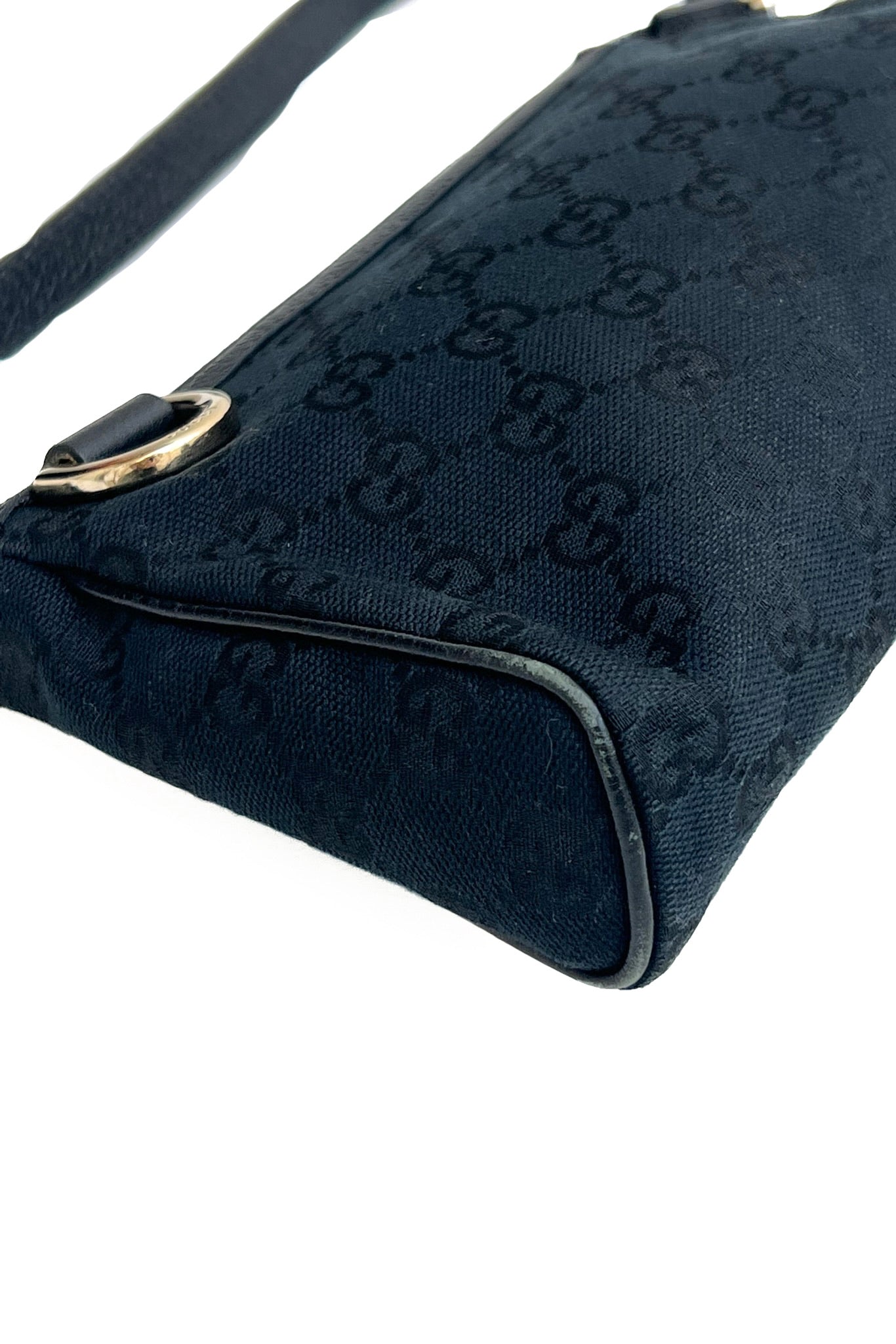 Vintage Black Monogram D-Ring Pochette