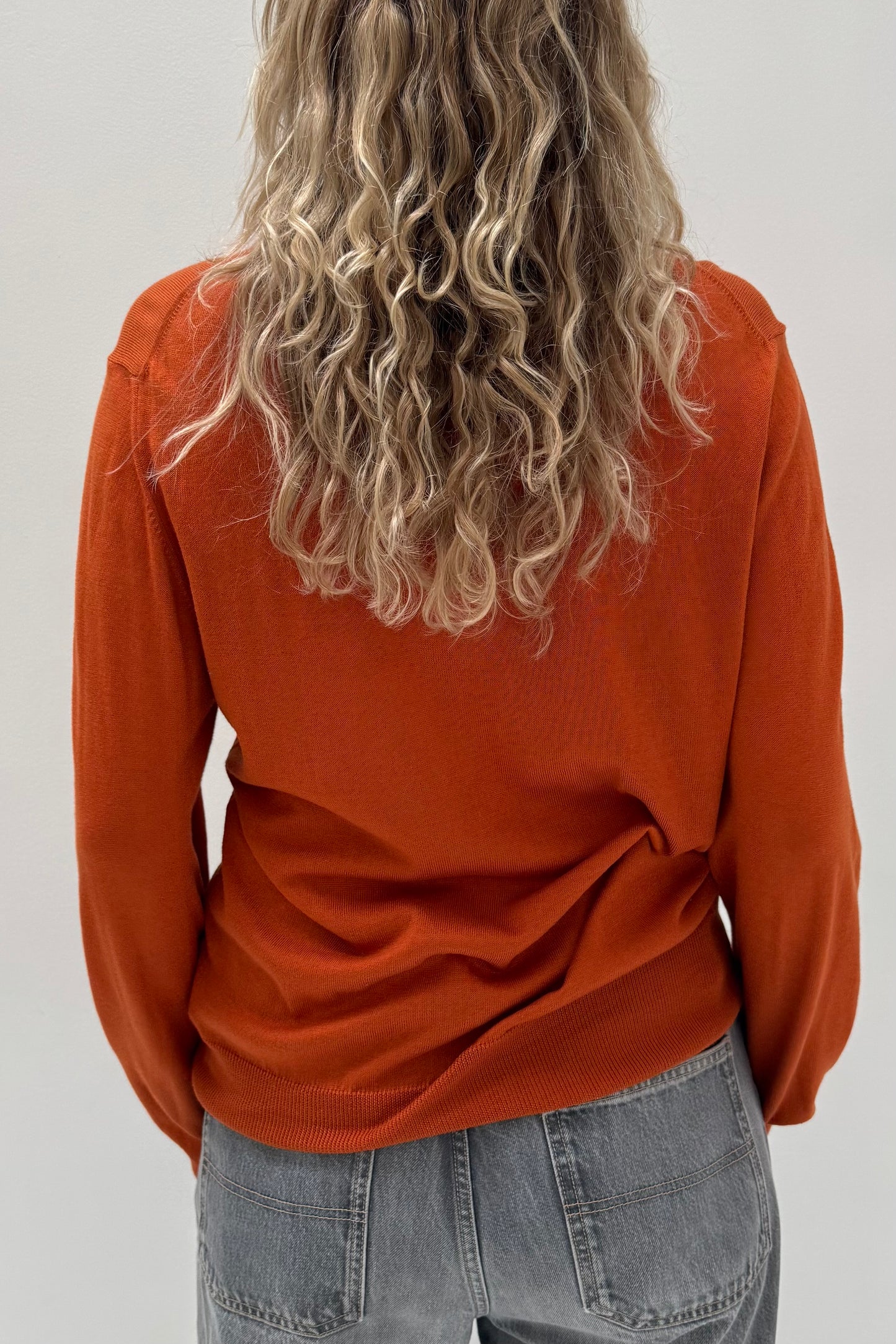 Vintage Orange Fine Knitted Jumper