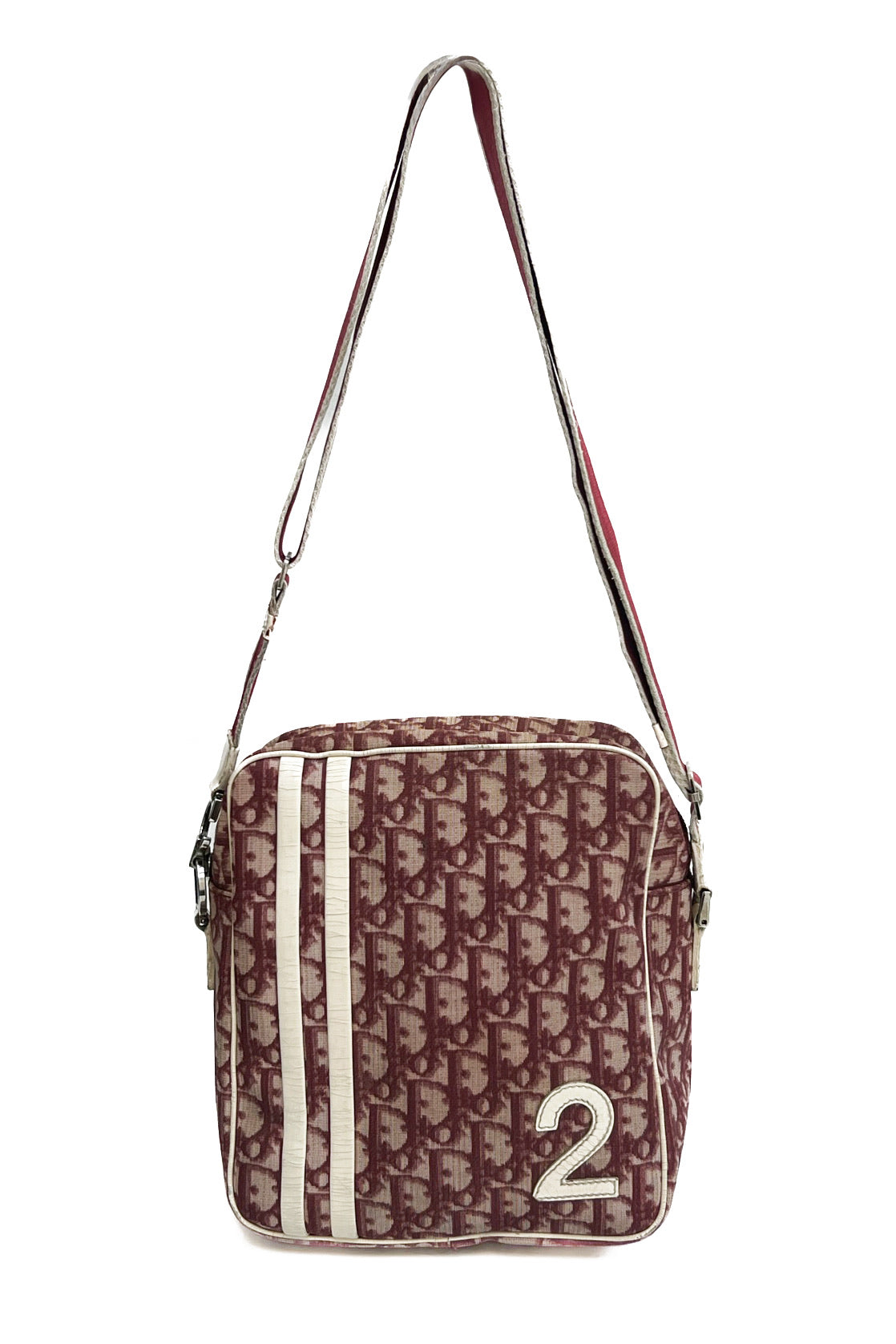 Vintage Red Coated Oblique Monogram Cross Body Bag