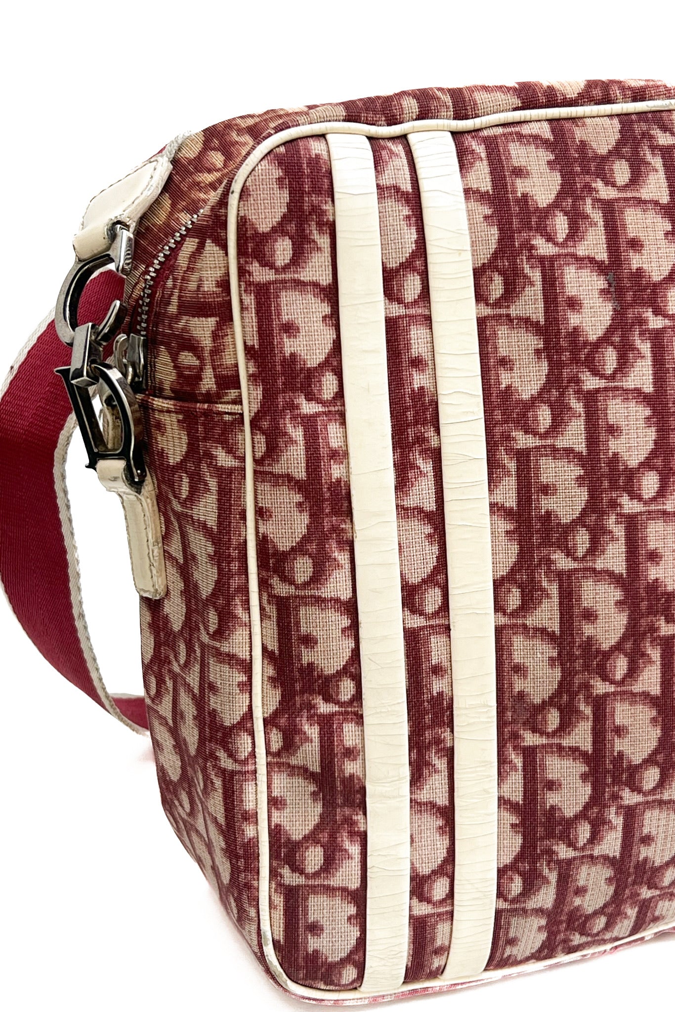 Vintage Red Coated Oblique Monogram Cross Body Bag