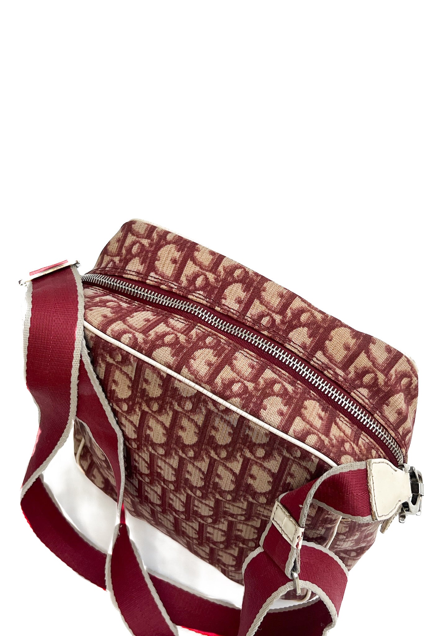 Vintage Red Coated Oblique Monogram Cross Body Bag