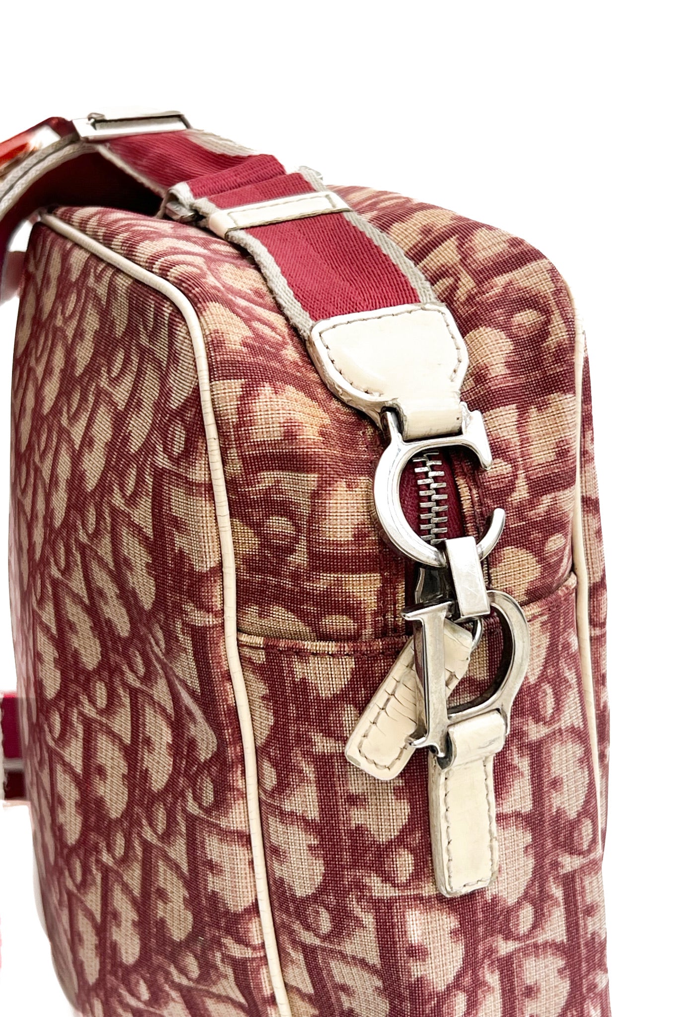 Vintage Red Coated Oblique Monogram Cross Body Bag