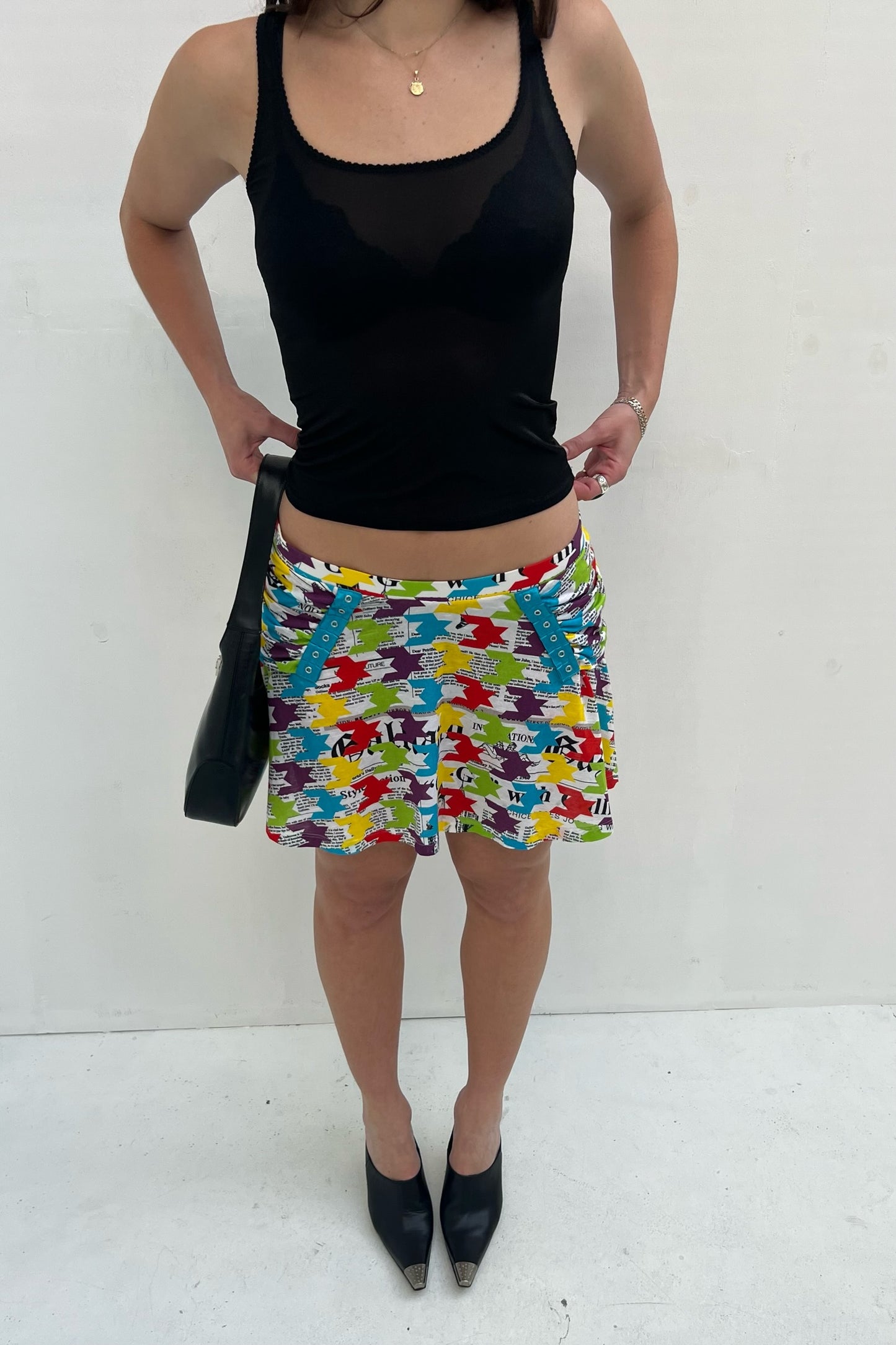 Newspaper Multicolour Mini Skirt