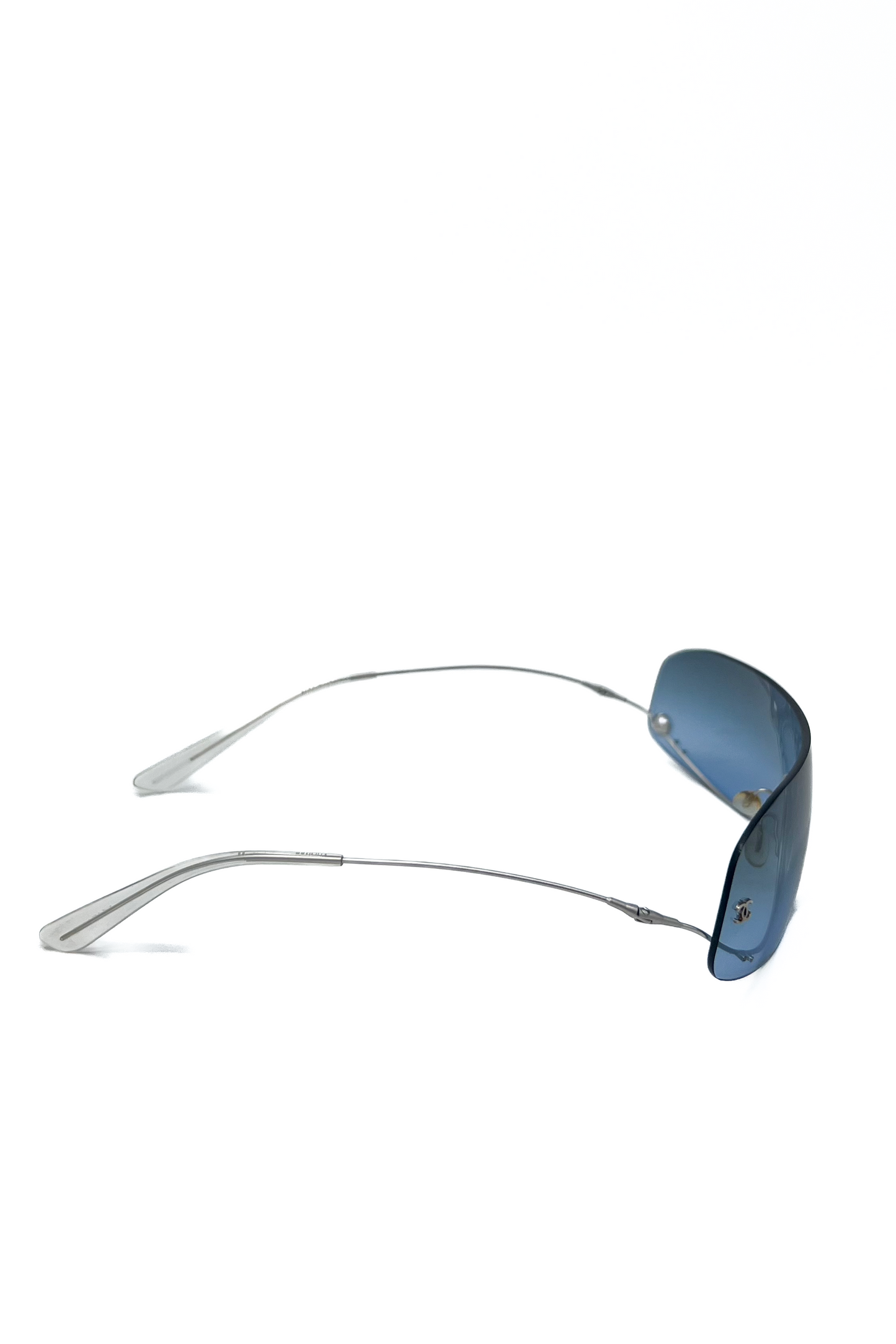 Vintage Blue Pearl Detail Mask Sunglasses