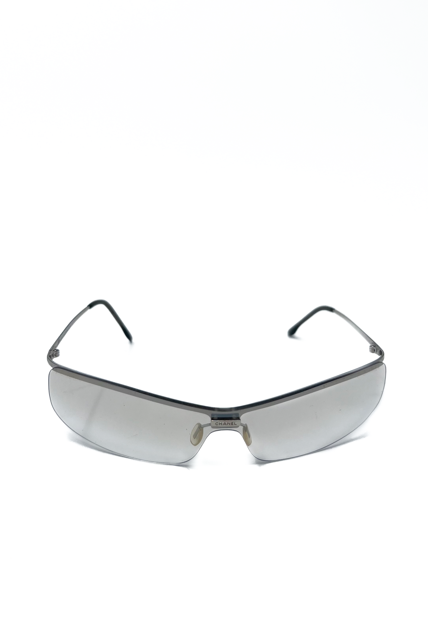 Vintage Transparant Tiny Rimless Speedy Sunglasses